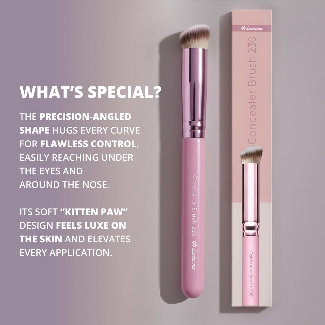 LAMORA Concealer Makeup Brush Under Eye - Angled Flat Top Kabuki Nose Contour Brush - Ideal for Concealing Blending Setting Buffing with Powder Liquid Cream Cosmetic - Small Makeup Foundation Brush Halalzen