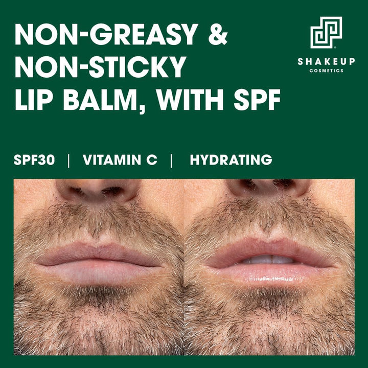 Shakeup Cosmetics Mens Lip Balm with Sunscreen SPF30, Hydrating & Repairing, Helps Soothe Dry & Chapped Lips, With Shea Butter & Vitamin E, 10ml. Aka. LIP HERO