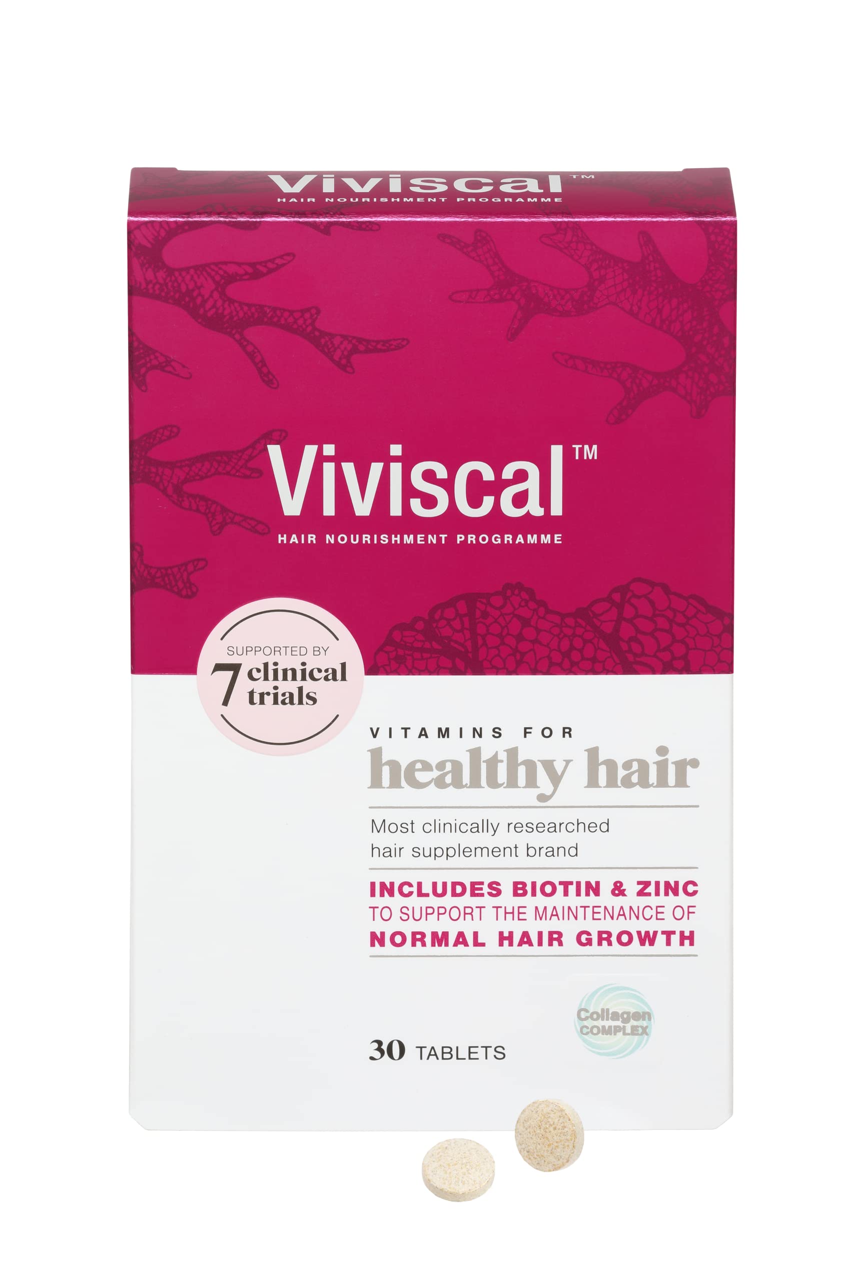 Viviscal Hair Growth Supplement for Women, 60 Tablets, with Biotin, Zinc & Marine Protein Complex AminoMar C, Supports Healthy Hair Growth, 1 month supply