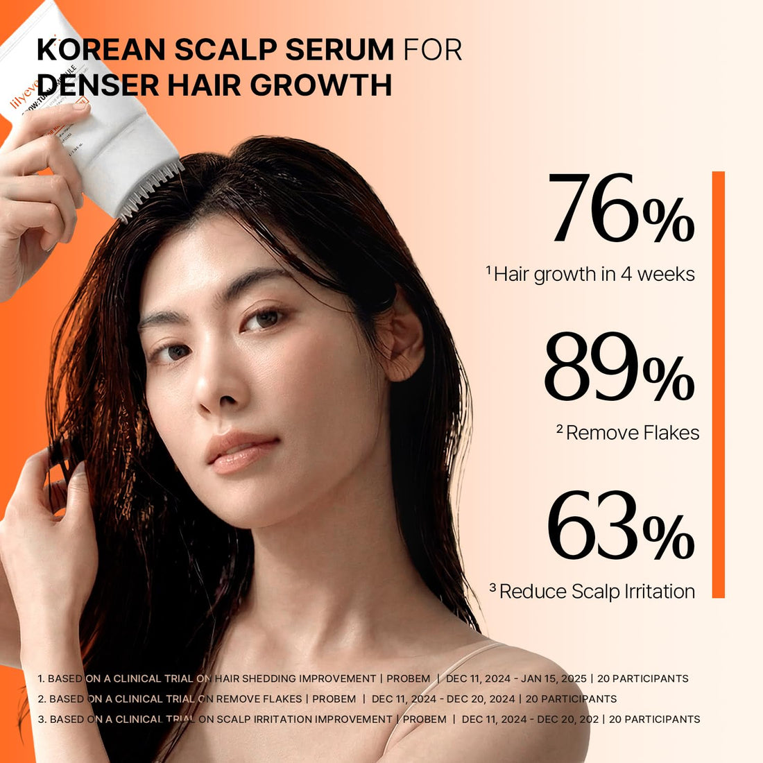 lilyeve GROWTURN Hair Growth Serum with Built-in Brush, Heartleaf-Derived Exosomes to Revitalize, Scalp Massager, Korean Hair Care, 3.38 fl. oz. (Pack of 1) Halalzen