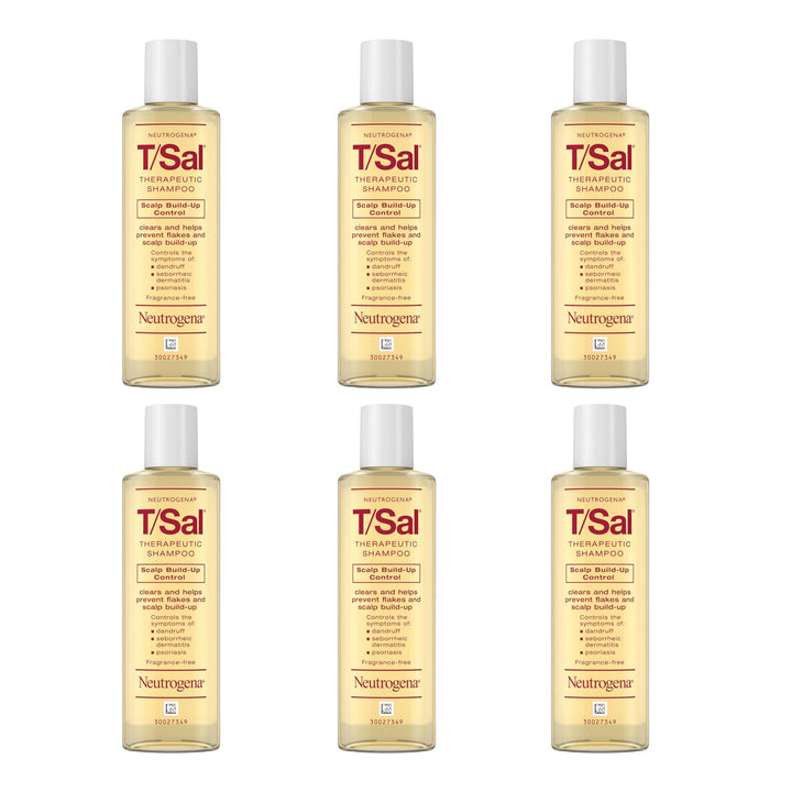 Neutrogena T/Sal Therapeutic Dandruff Shampoo, Scalp Build-Up Control, 3% Salicylic Acid,Psoriasis Treatment, Seborrheic Dermatitis Shampoo, Clears Flakes, Fragrance Free, 4.5 fl oz