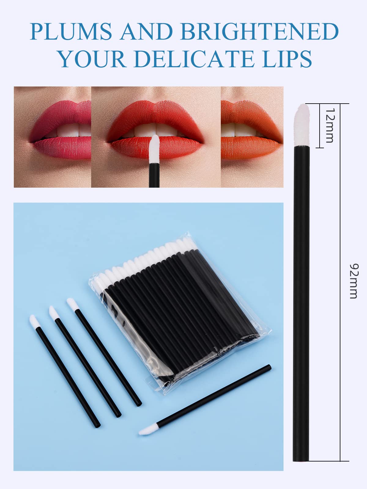 Yokilly 300PCS Disposable Mascara Wands Lip Wands Set,100Pcs Eyelash Brush/100Pcs Lip Brush/100PCS Micro Brushes,Makeup Tool Kit with Organizer Box Halalzen