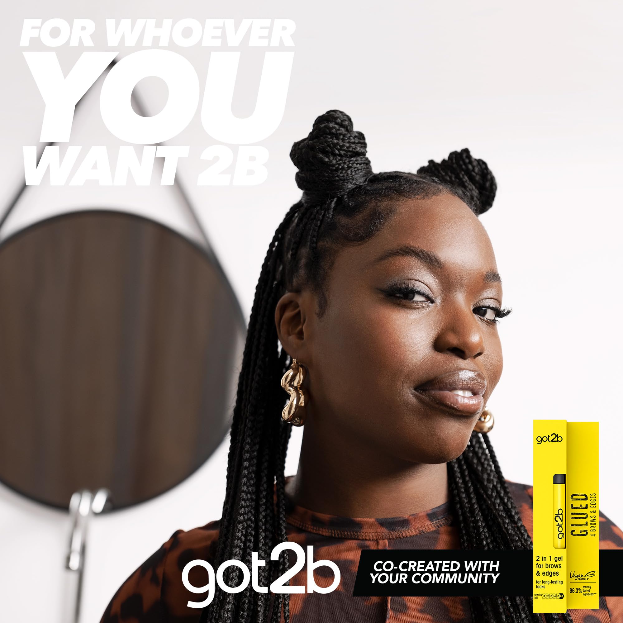 got2b Glued 4 brows & Edges Clear gel 2 in 1 16 ml, Screaming Hold Brow gel, Eyebrow Gel for Long Lasting Looks, Vegan Formula