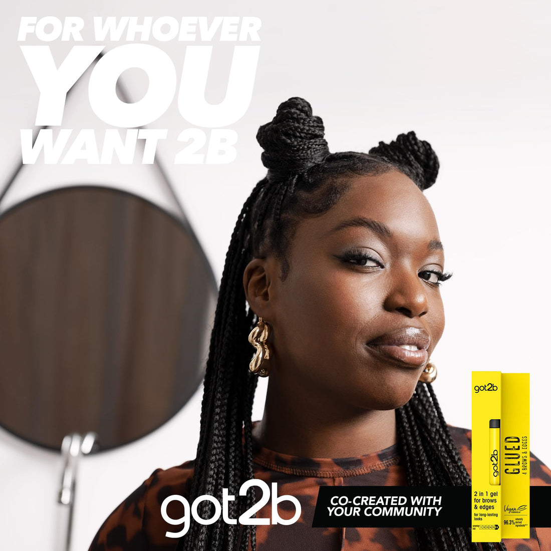 got2b Glued 4 brows & Edges Clear gel 2 in 1 16 ml, Screaming Hold Brow gel, Eyebrow Gel for Long Lasting Looks, Vegan Formula