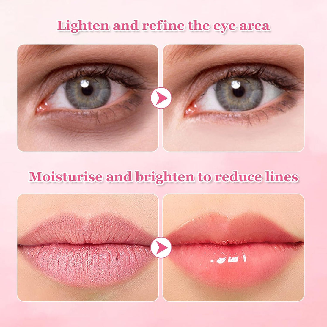 10 Pcs Collagen Lip Masks & 10 Pairs 24K Gold Gel Eye Masks, Anti Aging Wrinkle Gel Under Eye and Lip Patches, Eye Masks Patches for Dark Circles Puffy Eyes, Plumping Hydrating Crystal Lip Pads Halalzen