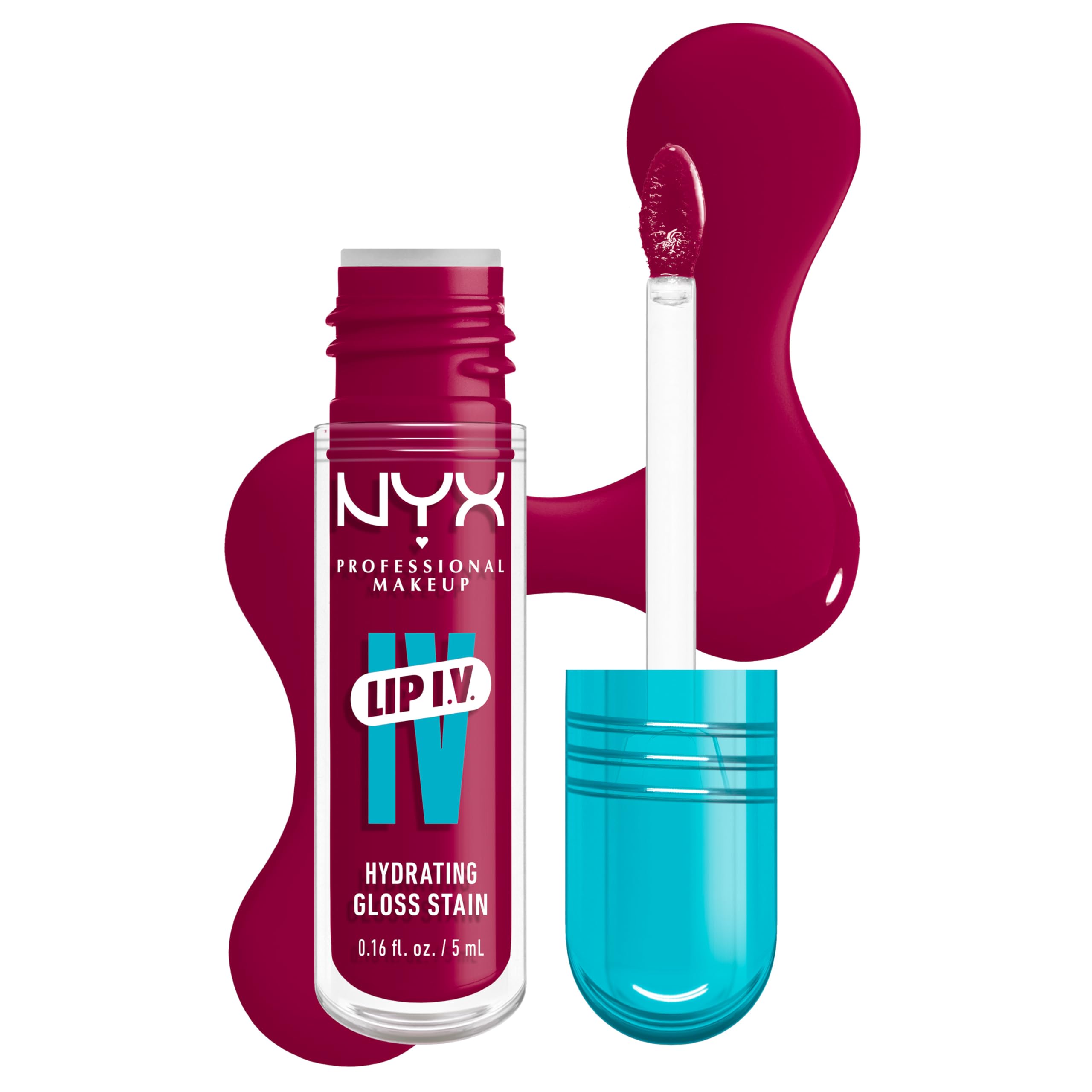 NYX PROFESSIONAL MAKEUP Lip IV Hydrating Glossy Lip Stain, Long-Lasting, Tinted, Vegan Formula with 12 HR Hydration - Hydra Honey (Brown)