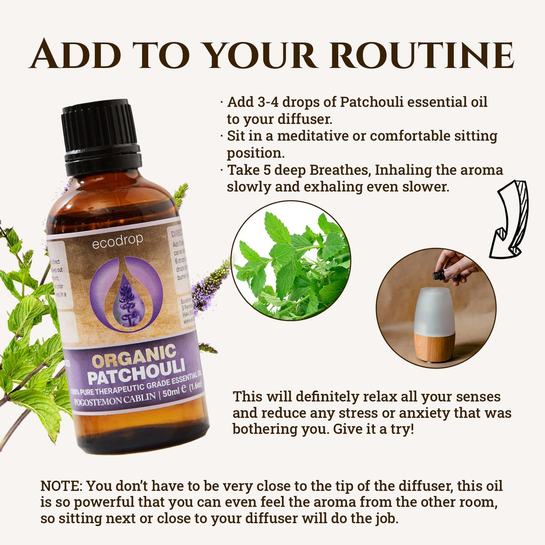 Ecodrop Tea Tree Essential Oil, 10 ml | 100% Pure Organic Steam-Distilled | Melaleuca Alternifolia | Aromatherapy, Diffuser, Massage, Bath, Soap & Candle Making | Australian Fresh Aroma
