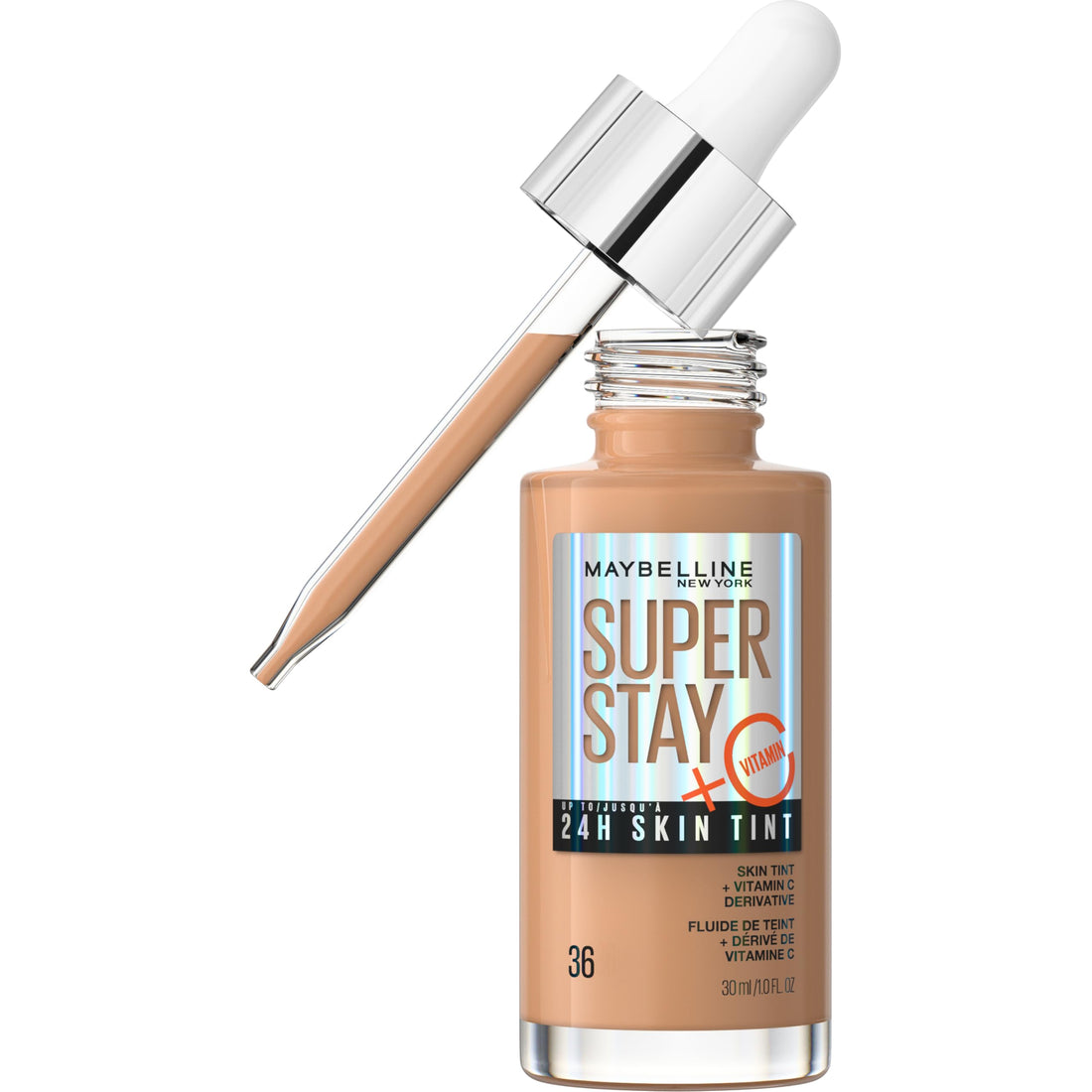 Maybelline Super Stay Skin Tint Foundation, With Vitamin C*, Brighten and Glow Serum Foundation with Long-Lasting, Buildable Coverage, Up to 24H Wear, Vegan Formula, Shade 06 Halalzen