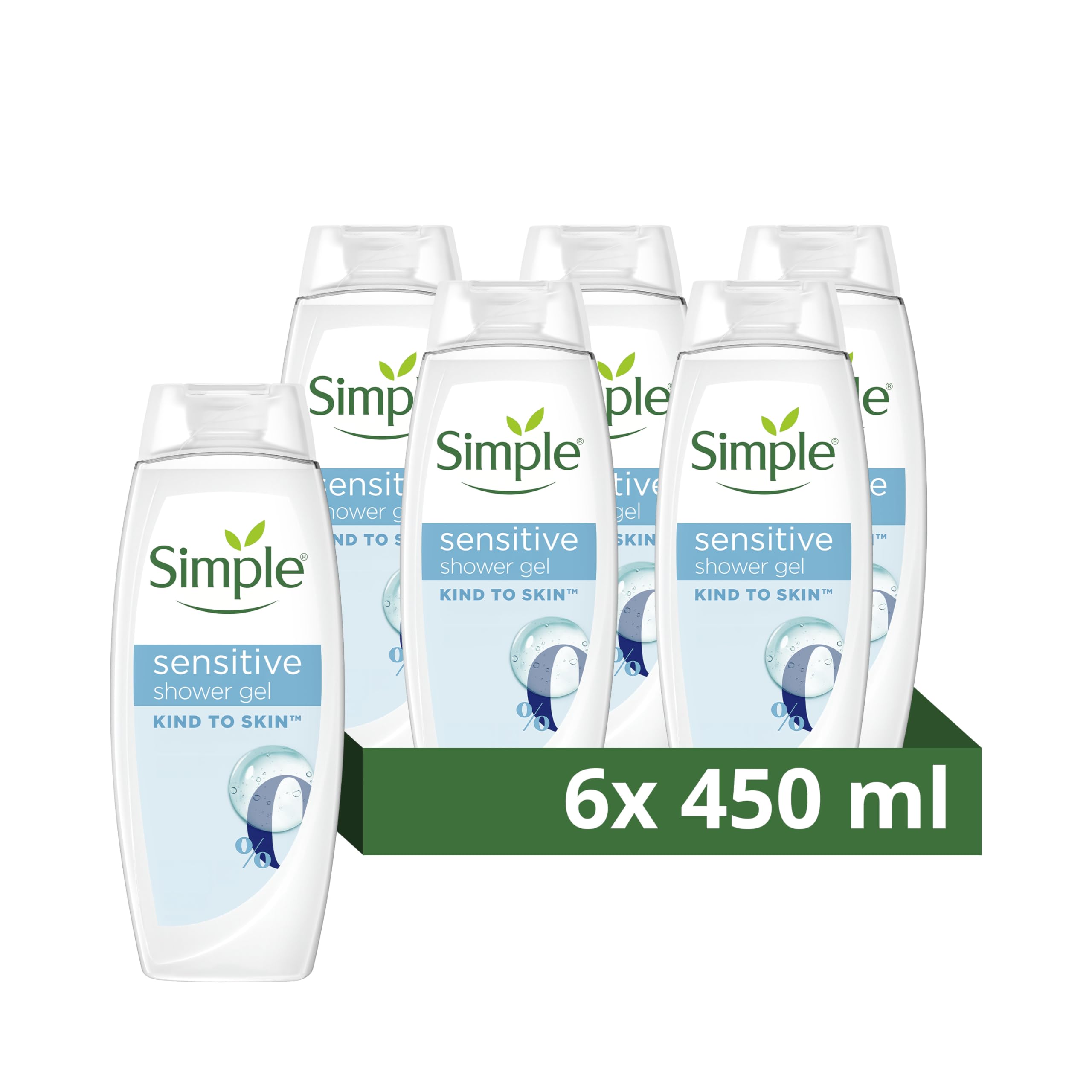 Simple Kind to Skin Kids Hypoallergenic Hair & Body Wash pack of 6 with chamomile oil shampoo for kids 225 ml, White