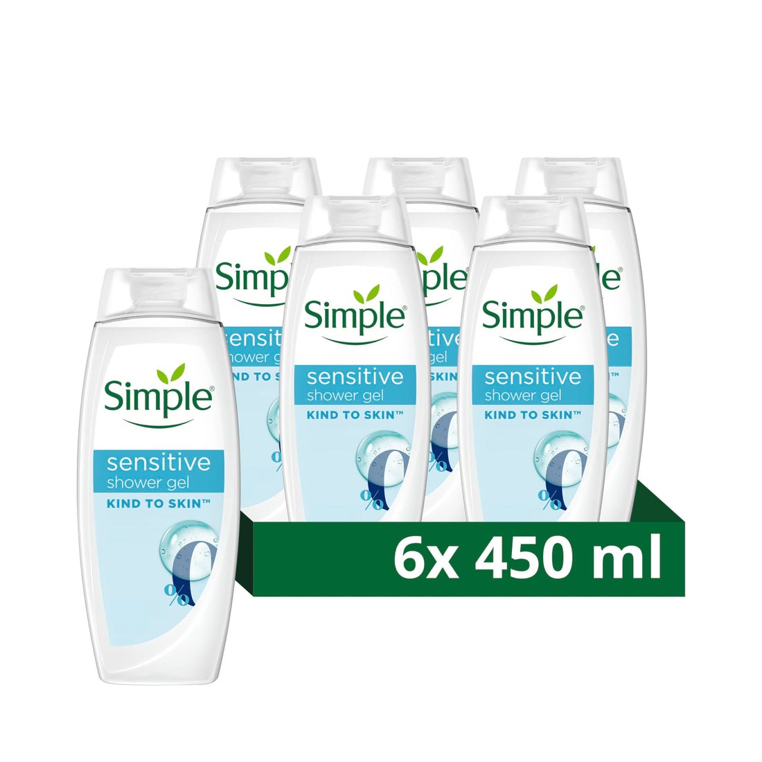 Simple Kind to Skin Kids Hypoallergenic Hair & Body Wash pack of 6 with chamomile oil shampoo for kids 225 ml, White