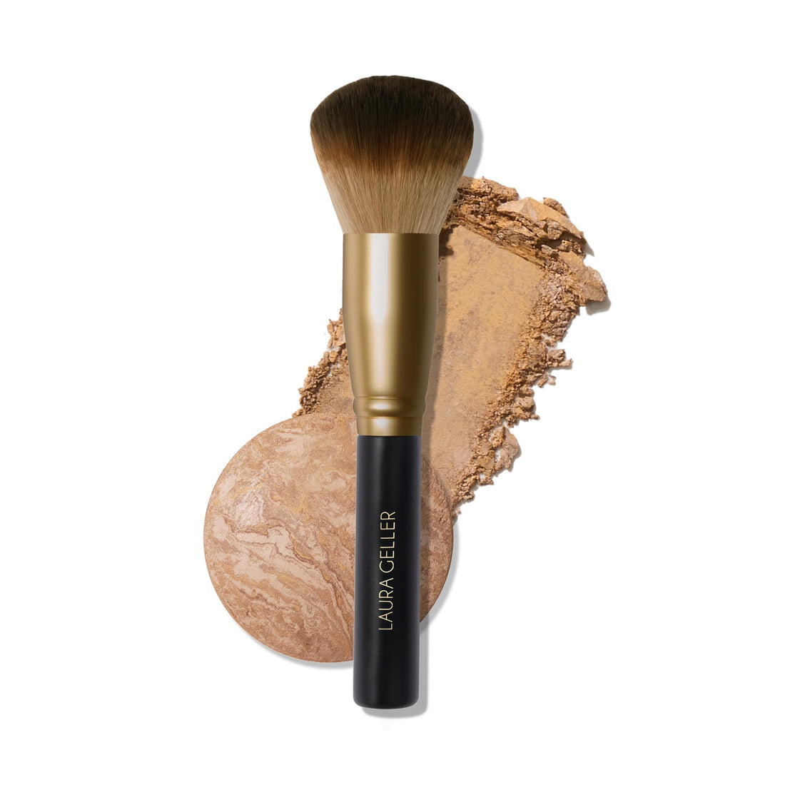 LAURA GELLER NEW YORK Retractable Black Kabuki Brush for Liquid, Cream and Powder Face Makeup With Aluminum Handle Halalzen