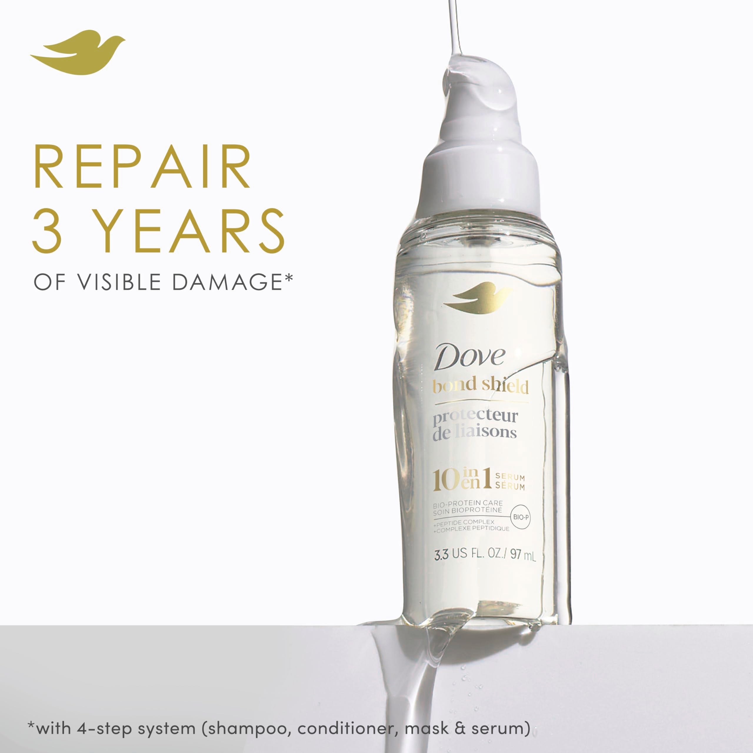 Dove Intensive Repair Amino Serum for Damaged Hair with Bio-Protein Care Technology 3.3 oz Halalzen