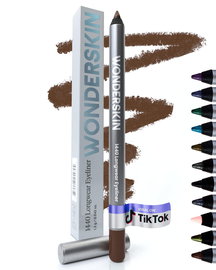 Wonderskin 1440 Longwear Purple Eyeliner Pencil - Waterproof, Sharpenable Eyeliner Pencil and Smudge Proof Blue Purple Eye Liner Pencils (Blueberry) Halalzen