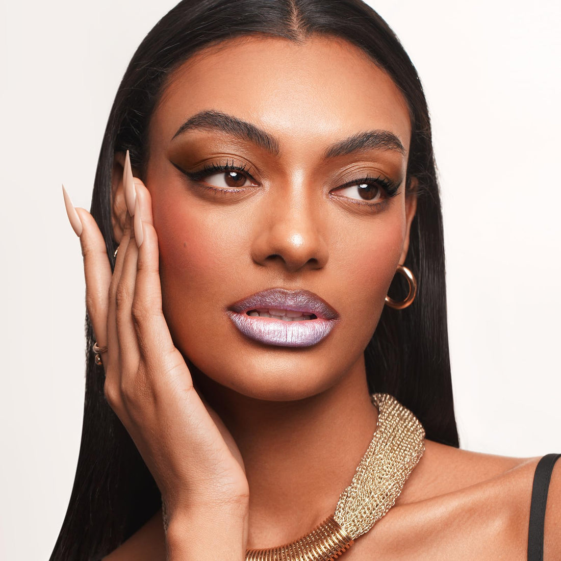 Oulac Metallic Diamond Shine Liquid Lip Gloss - Glitter Glossy for Lip & Eye, Long Lasting 24H + & Waterproof, Lightweight Lip Stain, 3D Metallic Finish, No Transfer, Vegan, 4.5ml,MD05 Loose Control Halalzen