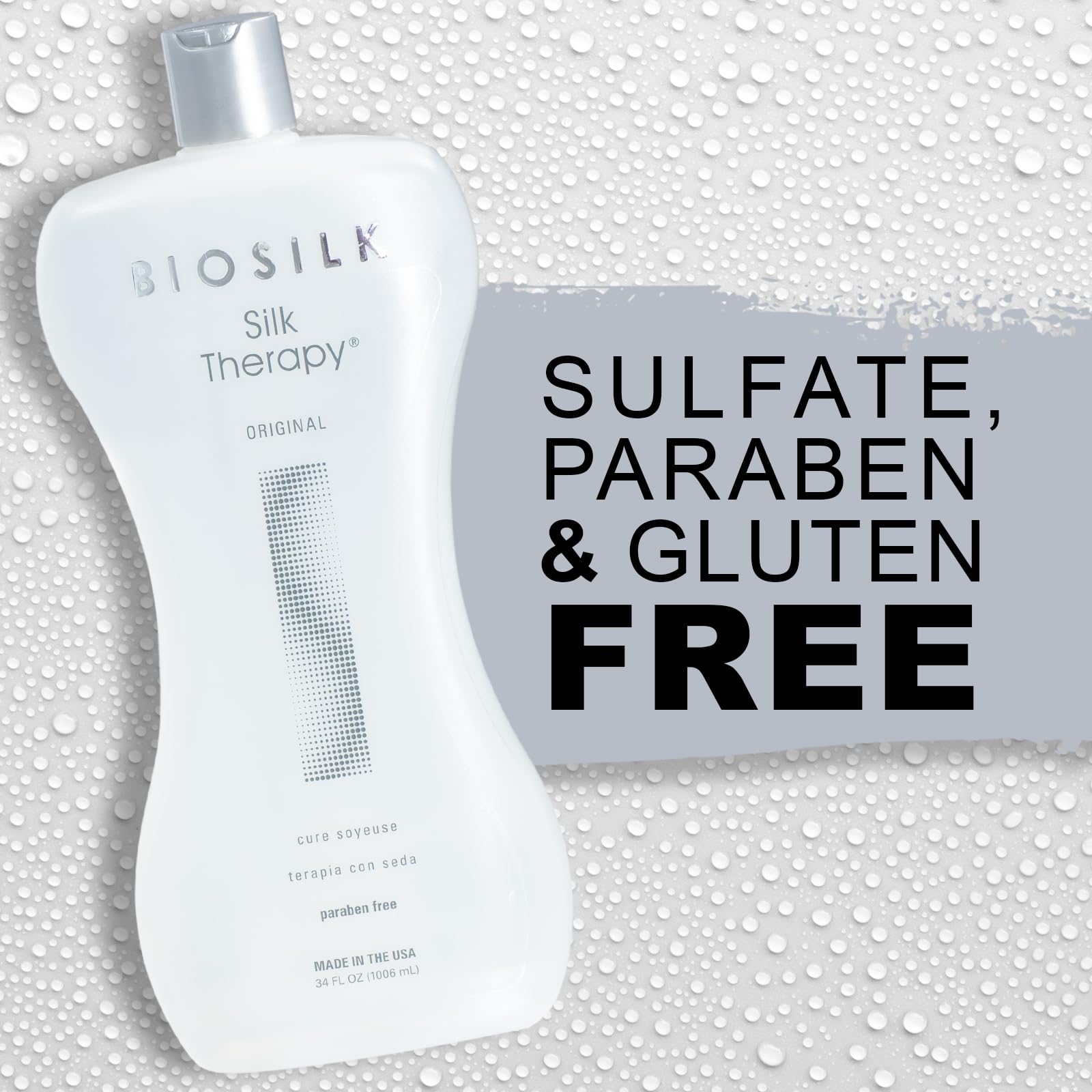 BioSilk Silk Therapy Original, Reconstructing Treatment For Adding Shine & Helping Prevent Split Ends, Sulfate, Paraben, & Cruelty-Free, 5.64 Oz Halalzen