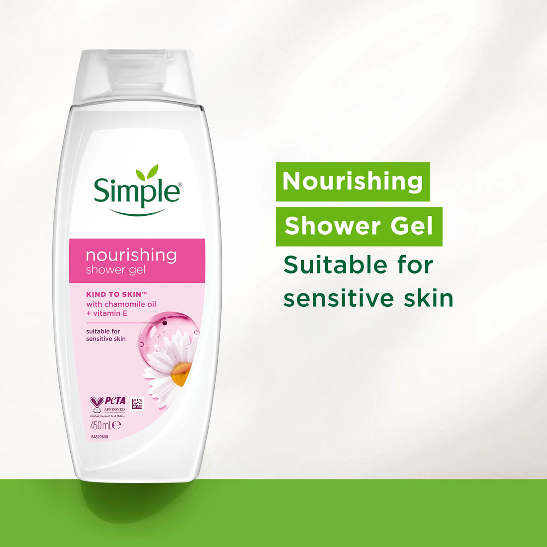 Simple Kind to Skin Kids Hypoallergenic Hair & Body Wash pack of 6 with chamomile oil shampoo for kids 225 ml, White
