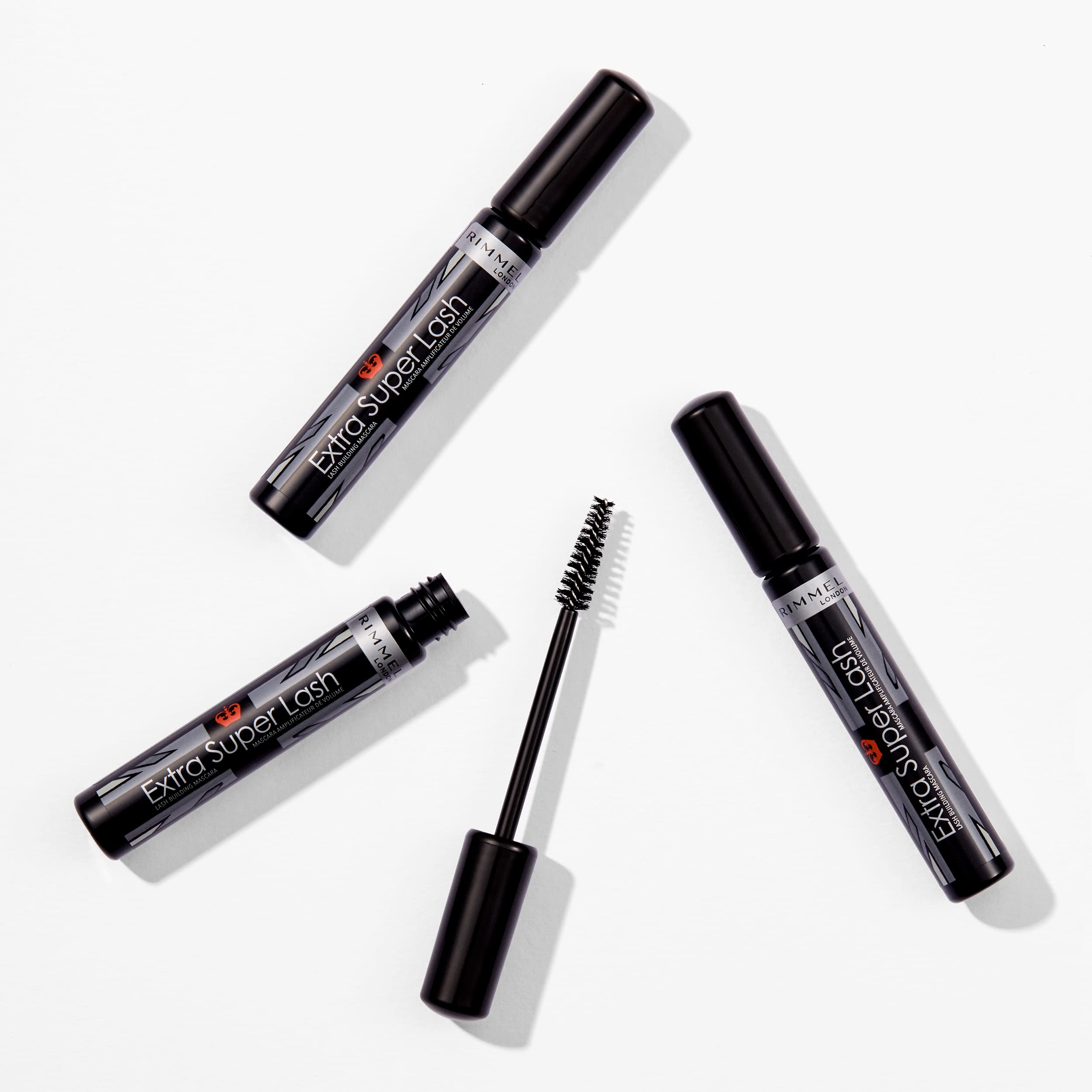 RIMMEL LONDON - Extra Super Lash Building Mascara - Defines, Lengthen & Curl Lashes - With Hydrogel For Healthy Looking Finish - Enriched With Vitamin E - No Clumping - 101 Black Black Halalzen