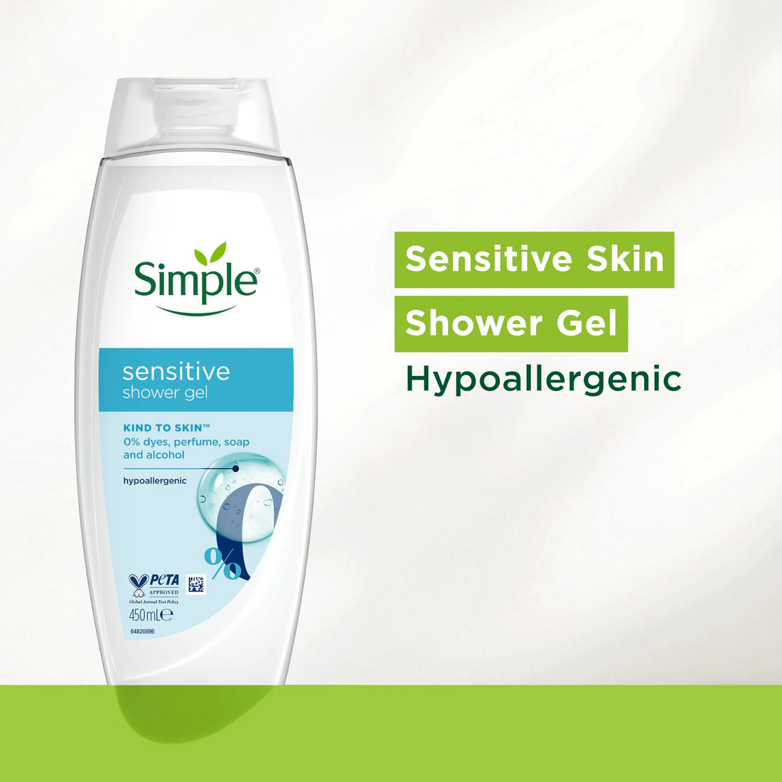 Simple Kind to Skin Kids Hypoallergenic Hair & Body Wash pack of 6 with chamomile oil shampoo for kids 225 ml, White