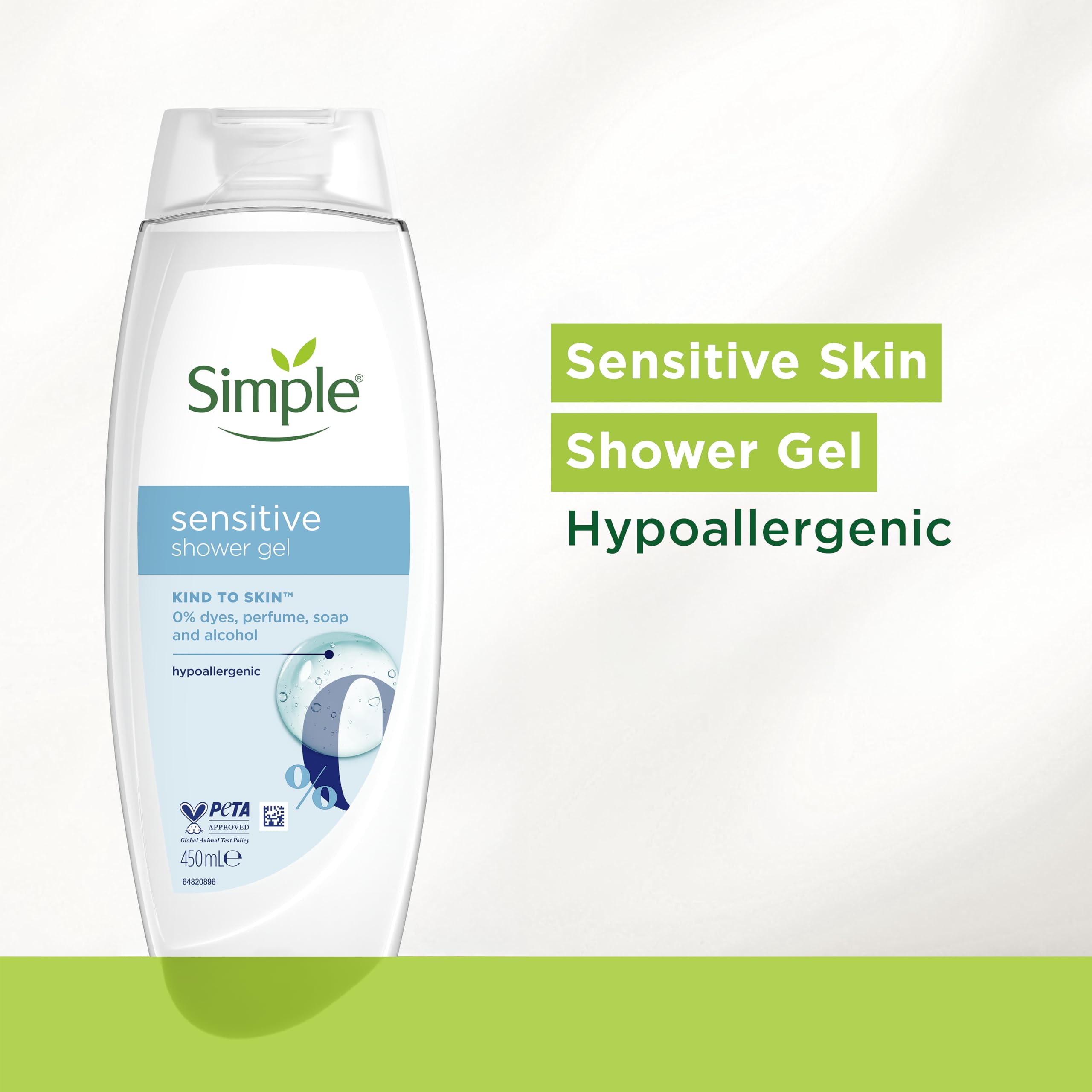 Simple Kind to Skin Kids Hypoallergenic Hair & Body Wash pack of 6 with chamomile oil shampoo for kids 225 ml, White