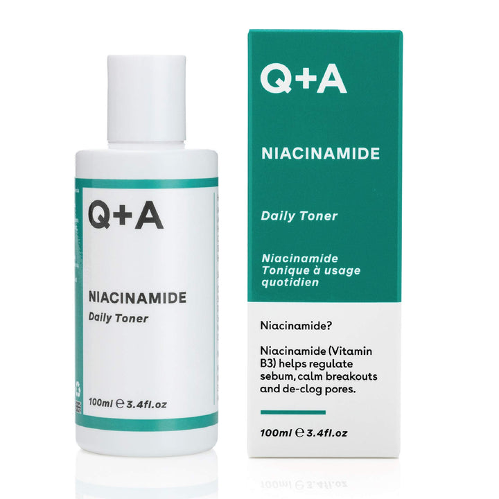 Q+A Niacinamide Daily Toner for Face (100ml), Pore Refining and Hydrating Face Toner with Hyaluronic Acid and Aloe Vera, Fragrance Free Skincare, Helps Calm Redness and Blemishes Halalzen