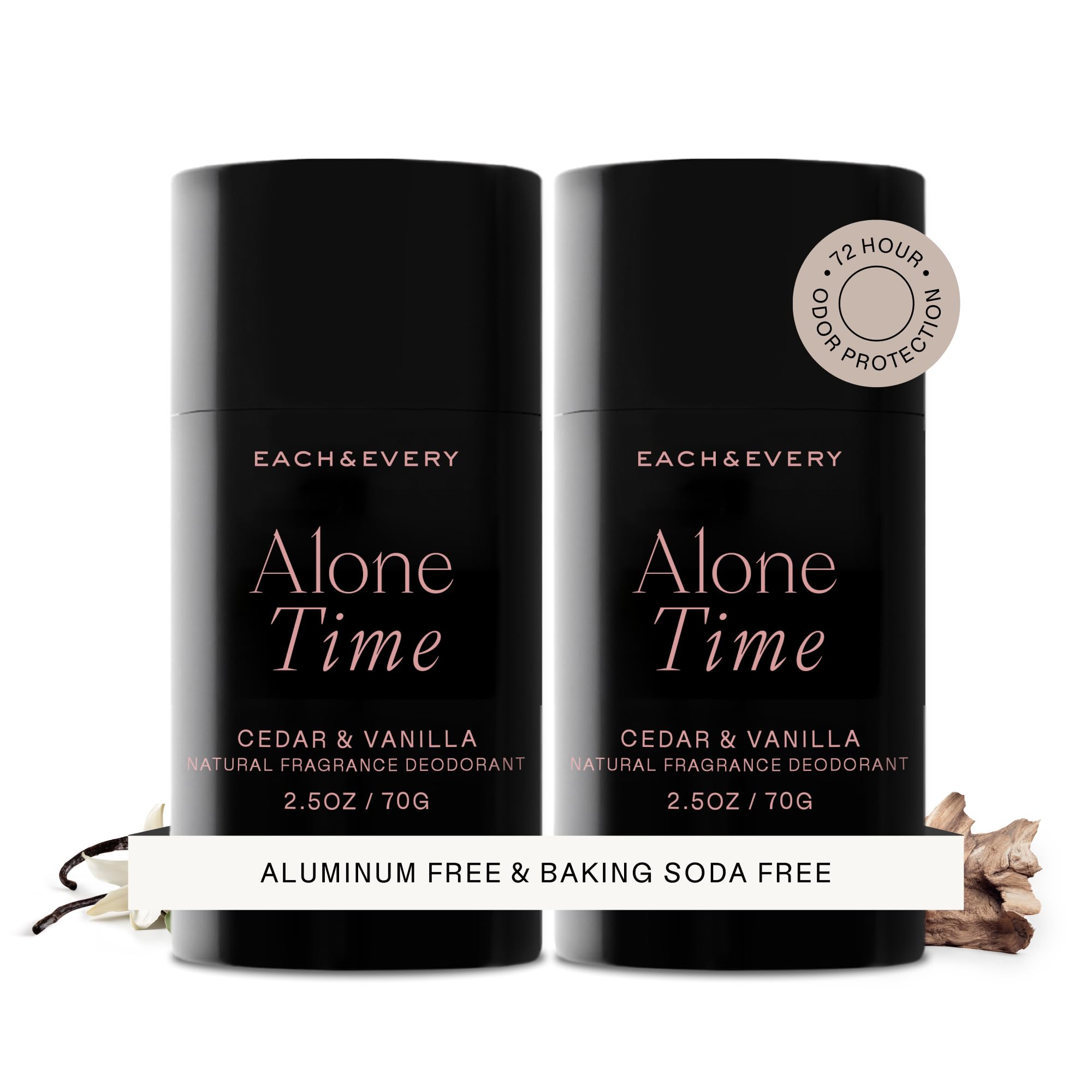 Each & Every Déodorant sans Aluminium pour Femme et Homme, Lavande & Citron - Déodorant Entièrement Naturel pour Peaux Sensibles, Vérifié par l'EWG - Propre, Sans Bicarbonate de Soude, Parfum à Base de Plantes - 70g, Lot de 2