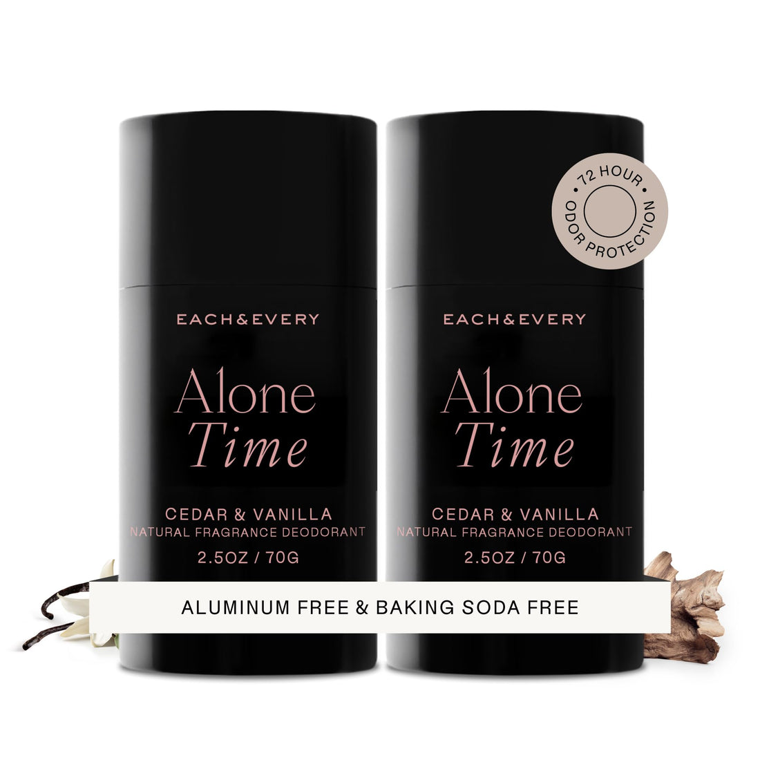 Each & Every Déodorant sans Aluminium pour Femme et Homme, Lavande & Citron - Déodorant Entièrement Naturel pour Peaux Sensibles, Vérifié par l'EWG - Propre, Sans Bicarbonate de Soude, Parfum à Base de Plantes - 70g, Lot de 2