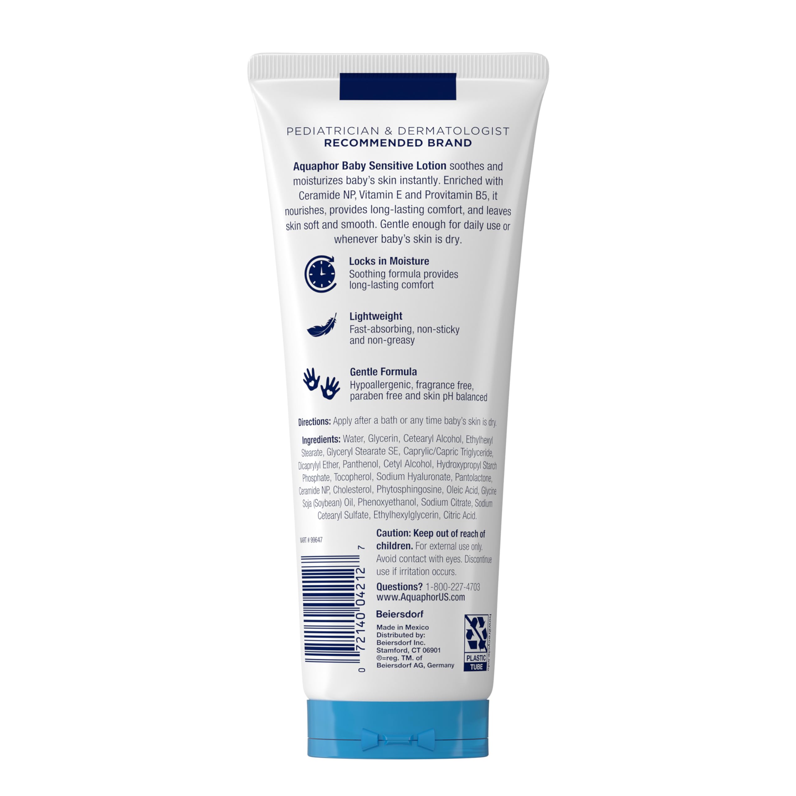 Aquaphor Baby Sensitive Lotion, Baby Lotion to Soothe and Moisturize Delicate Skin, 8 Oz Halalzen