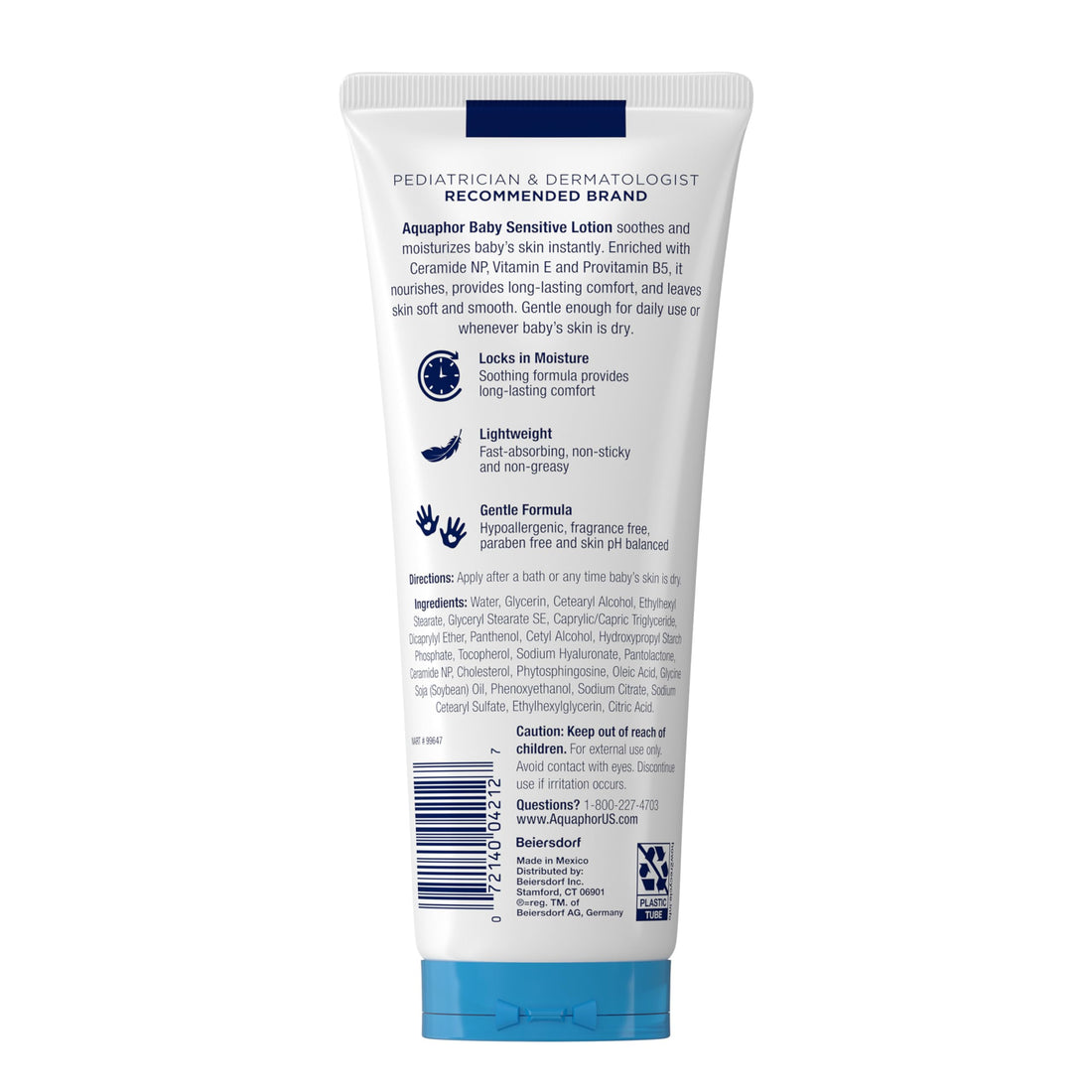 Aquaphor Baby Sensitive Lotion, Baby Lotion to Soothe and Moisturize Delicate Skin, 8 Oz Halalzen