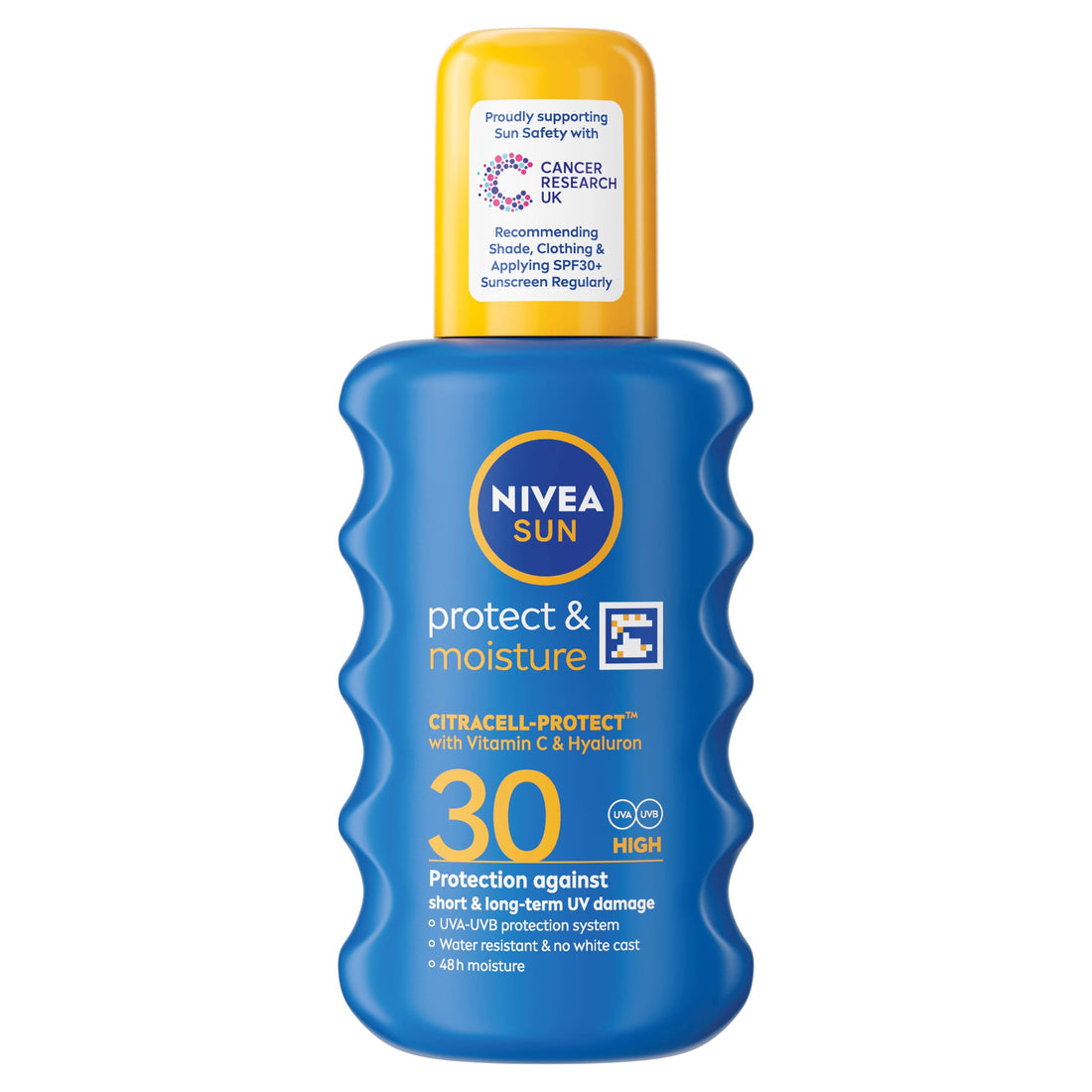 NIVEA SUN Protect & Moisture Sun Spray SPF 50+ (200ml), Moisturising Suncream Spray with Vitamin C and Hyaluron, Immediate UVA/UVB Protection, Fast-Absorbing No White Cast Formula