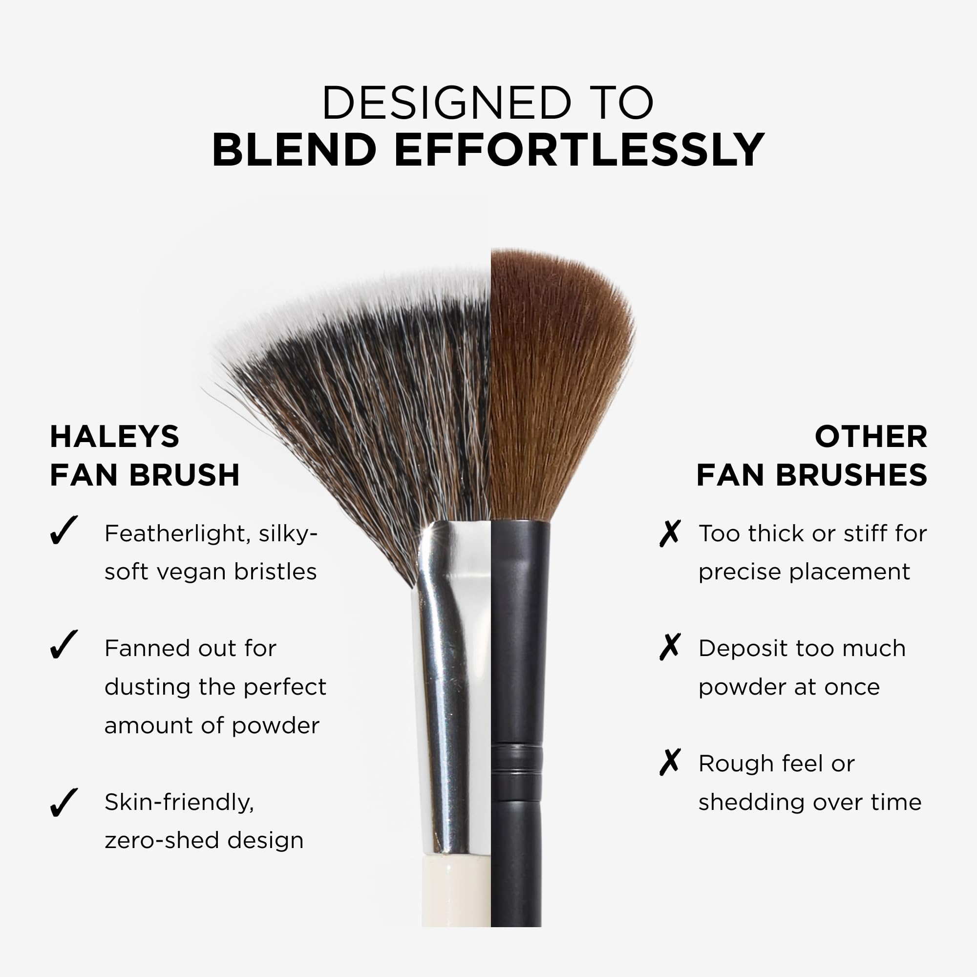 Haleys Beauty Kabuki Foundation Brush For Applying Powder, Foundation, Bronzer, Blush, and Mineral Make up, Soft Bristles, Seamless Blending, Makeup Brushes Essential, Vegan & Cruelty Free