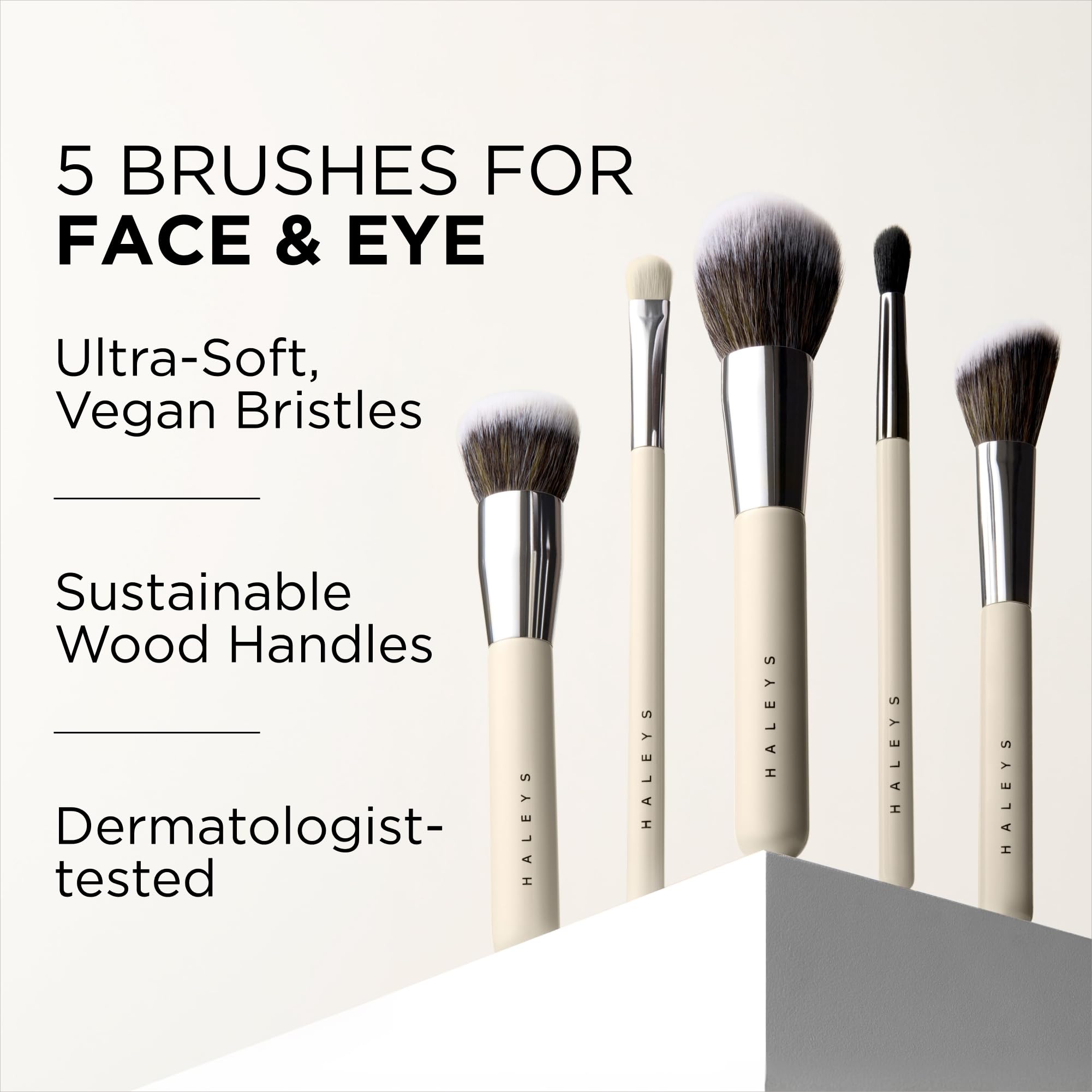 Haleys Beauty Kabuki Foundation Brush For Applying Powder, Foundation, Bronzer, Blush, and Mineral Make up, Soft Bristles, Seamless Blending, Makeup Brushes Essential, Vegan & Cruelty Free