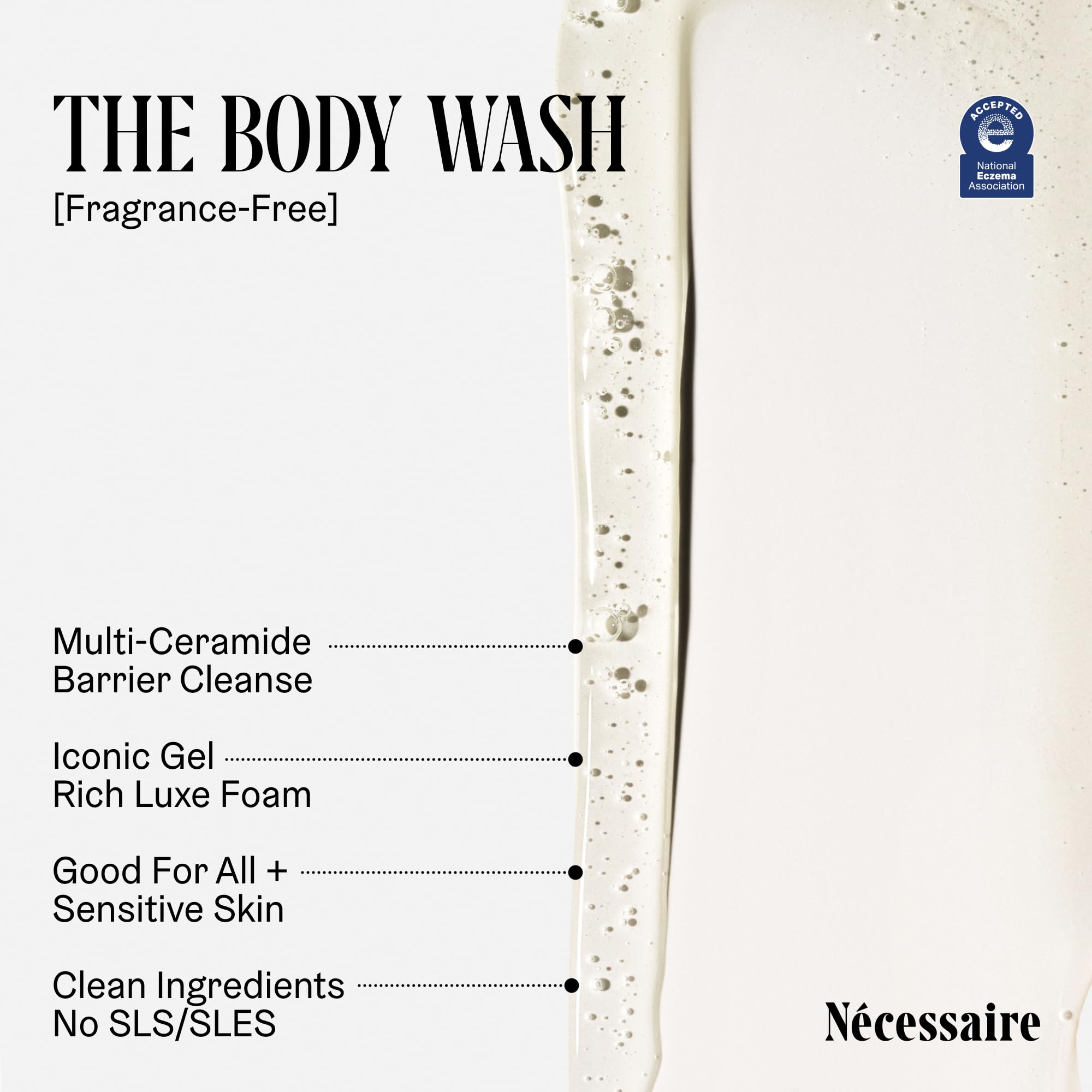 Nécessaire The Body Wash Eucalyptus — Multi-Oil Shower Gel Body Wash for Women + Men. Non-Comedogenic + Hypoallergenic for Sensitive Skin with Niacinamide. 500ml/16.9 fl oz