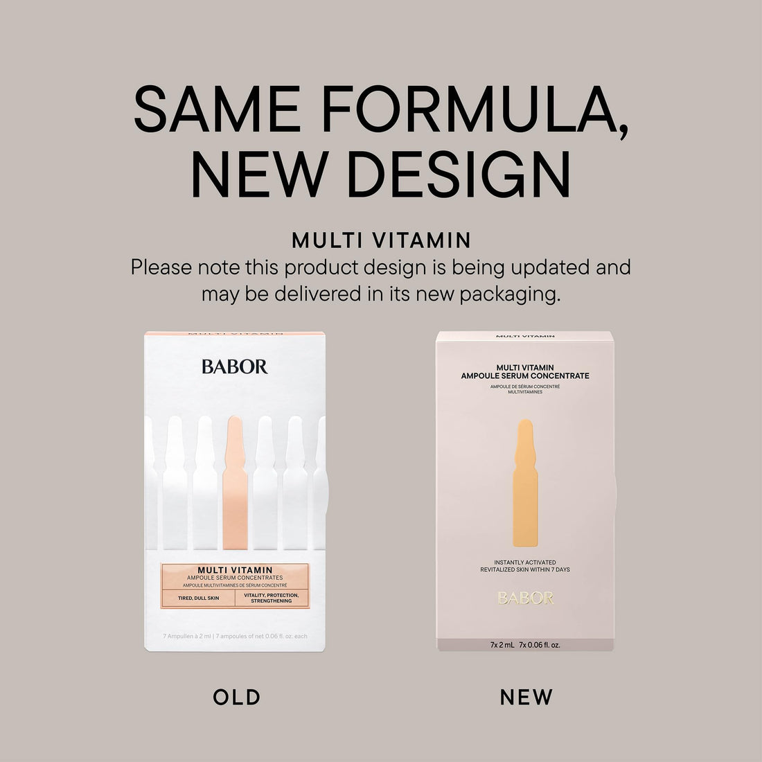 BABOR Multi Vitamin Serum Ampoules for the Face, with Vitamin E to Strengthen the Skin Barrier, 7 x 2 ml Concentrated Ampoules