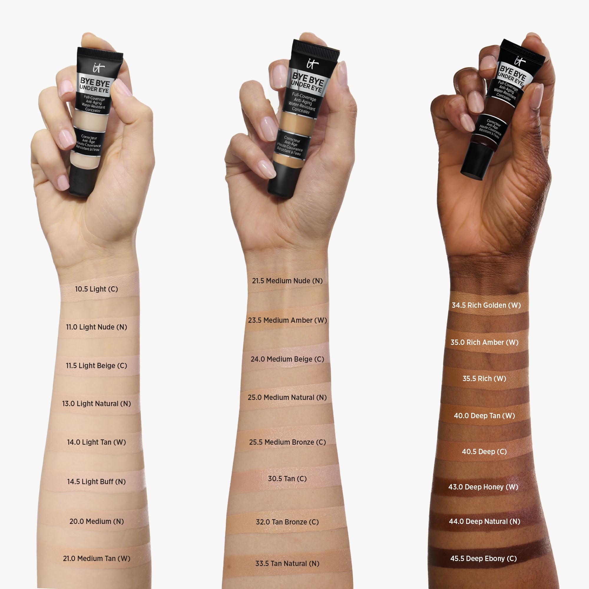 IT Cosmetics Bye Bye Under Eye Concealer, Highly Pigmented and Water-Resistant with Long-Wearing Finish, Conceal look of Dark Circles, with Peptides, Hydrolysed Collagen & Antioxidants 12ml Halalzen