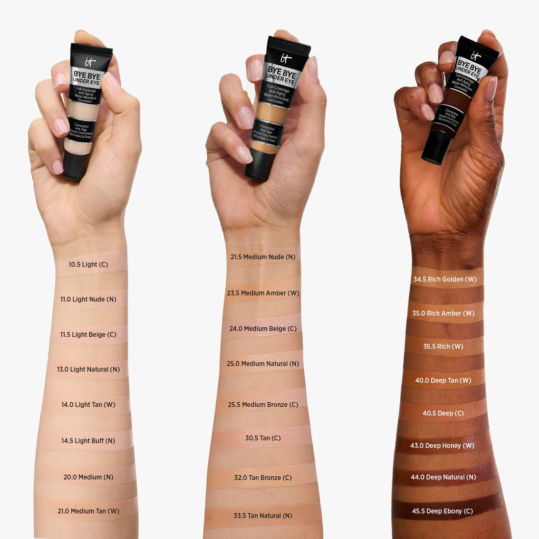 IT Cosmetics Bye Bye Under Eye Concealer, Highly Pigmented and Water-Resistant with Long-Wearing Finish, Conceal look of Dark Circles, with Peptides, Hydrolysed Collagen & Antioxidants 12ml Halalzen
