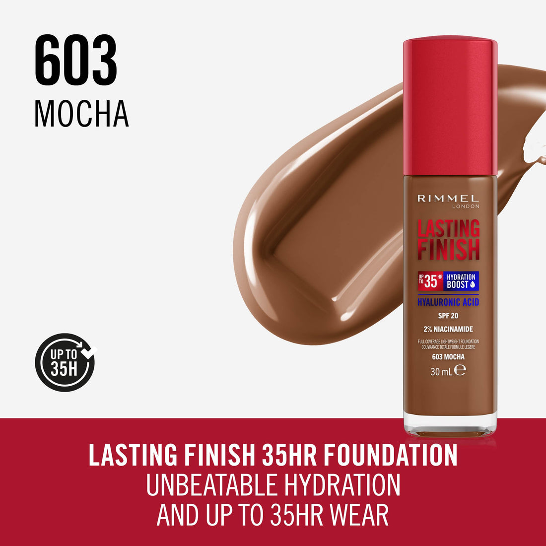 Rimmel Lasting Finish 35Hr Foundation 200 Soft Beige, Full Coverage, Hydrating, SPF20, Hyaluronic Acid, Vitamin E, 2% Niacinamide, All Day Wear, Vegan, Cruelty Free Halalzen