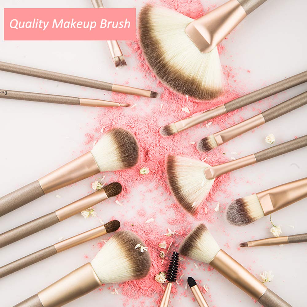 Makeup Brushes, Quality Make Up Brushes 28Pcs Makeup Brushes Set Professional & Beginner Make-up Sets & Case, Brushes & Sponges,Travel-Friendly Roll-up Beauty Gift Sets for Women, GREEN Halalzen