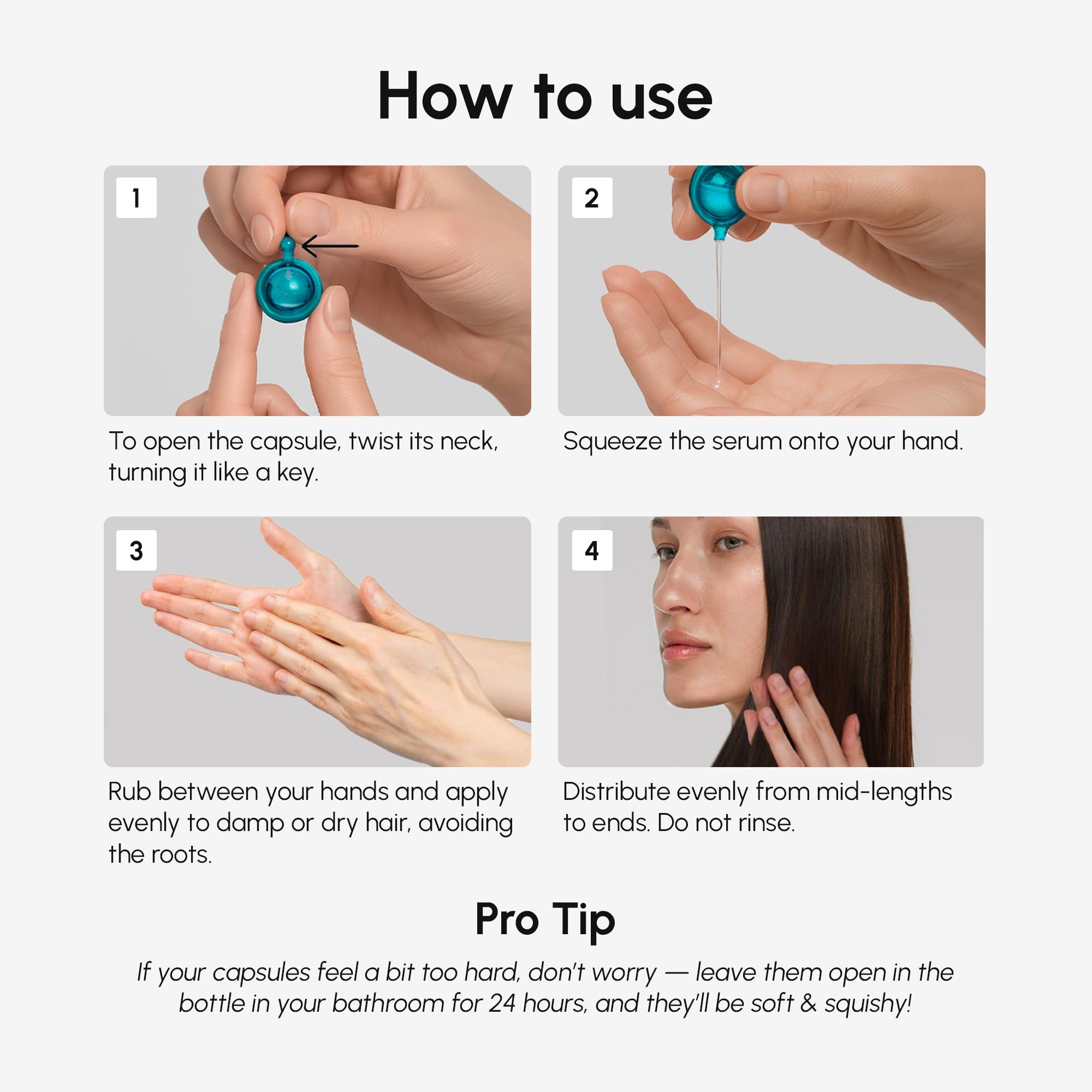 MAREE Hair Serum for Frizzy Dry Hair – Styling Capsules with Keratin, Argan Oil, Vitamins A E B5 – UV & Heat Protectant Frizz Control Serum for Women – Aceite Para el Cabello Treatment | for Frizzy, Styling Capsules, with Jojoba, for Women, Frizzy, Damage Halalzen