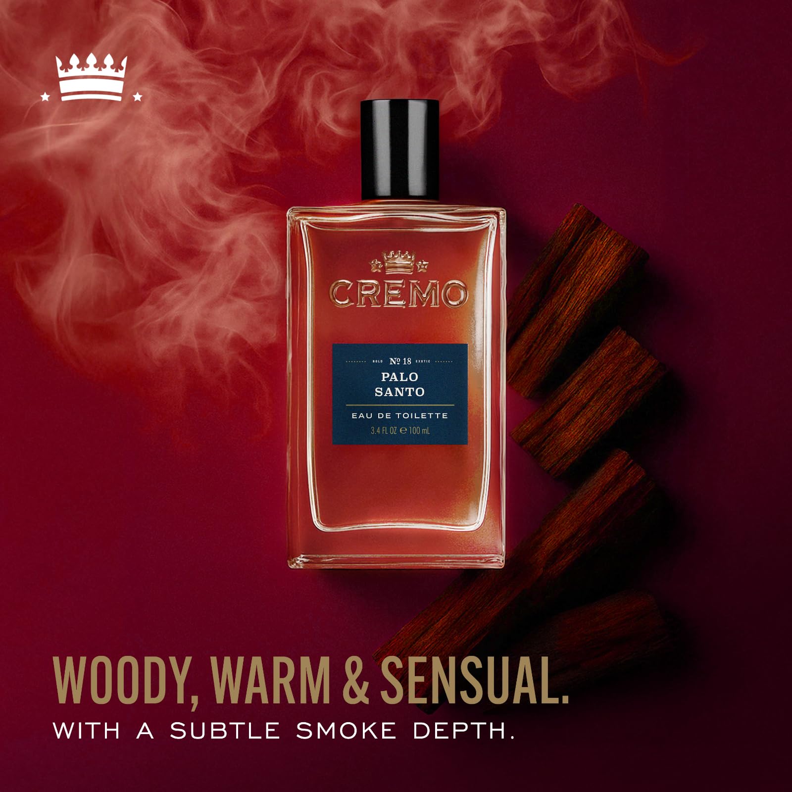 Cremo Men's Eau de Toilette, Spice and Black Vanilla Cologne for Men, Spicy Men's Perfume Gift for Men, 100 ml