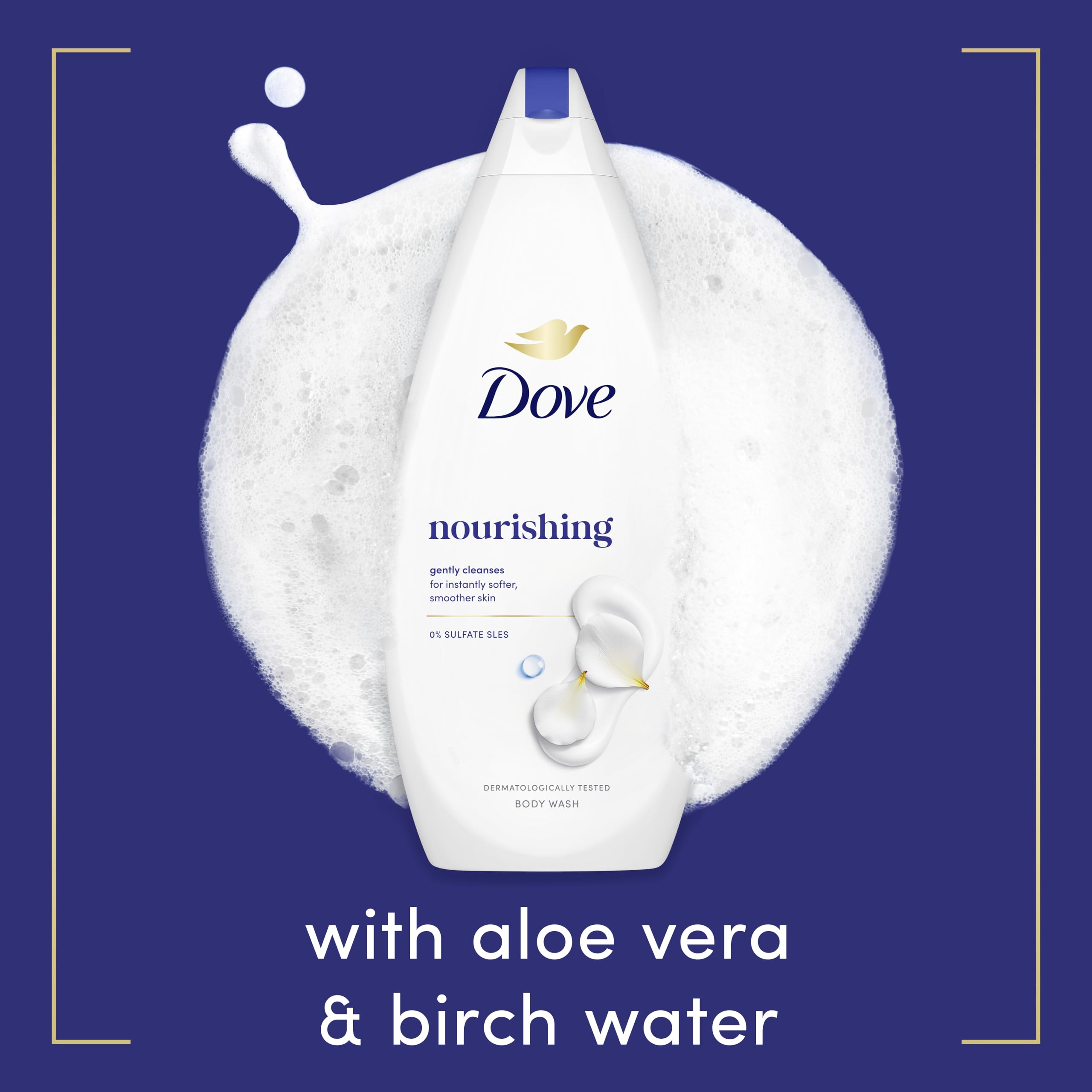 Dove Nourishing Body Wash Body Cleanser shower gel with plant-based moisturisers for softer, smoother skin after one shower 720 ml