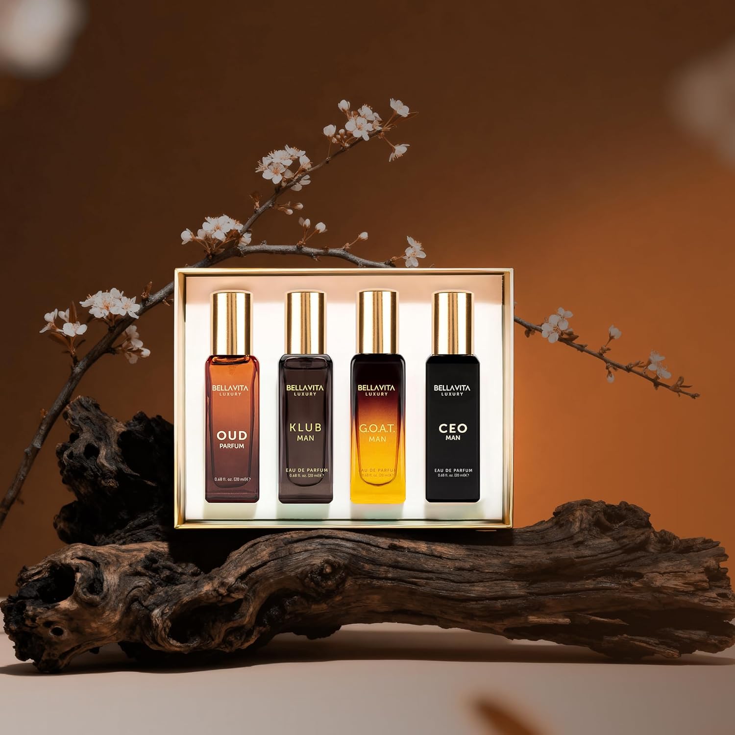 Bellavita Luxury Men's Perfume Gift Set with CEO Man, G.O.A.T., Klub, and Oud | 80ml | Perfume for Men | Lavender, Patchouli, Lemon, and Caramel Notes | Long Lasting Men's Fragrance Halalzen