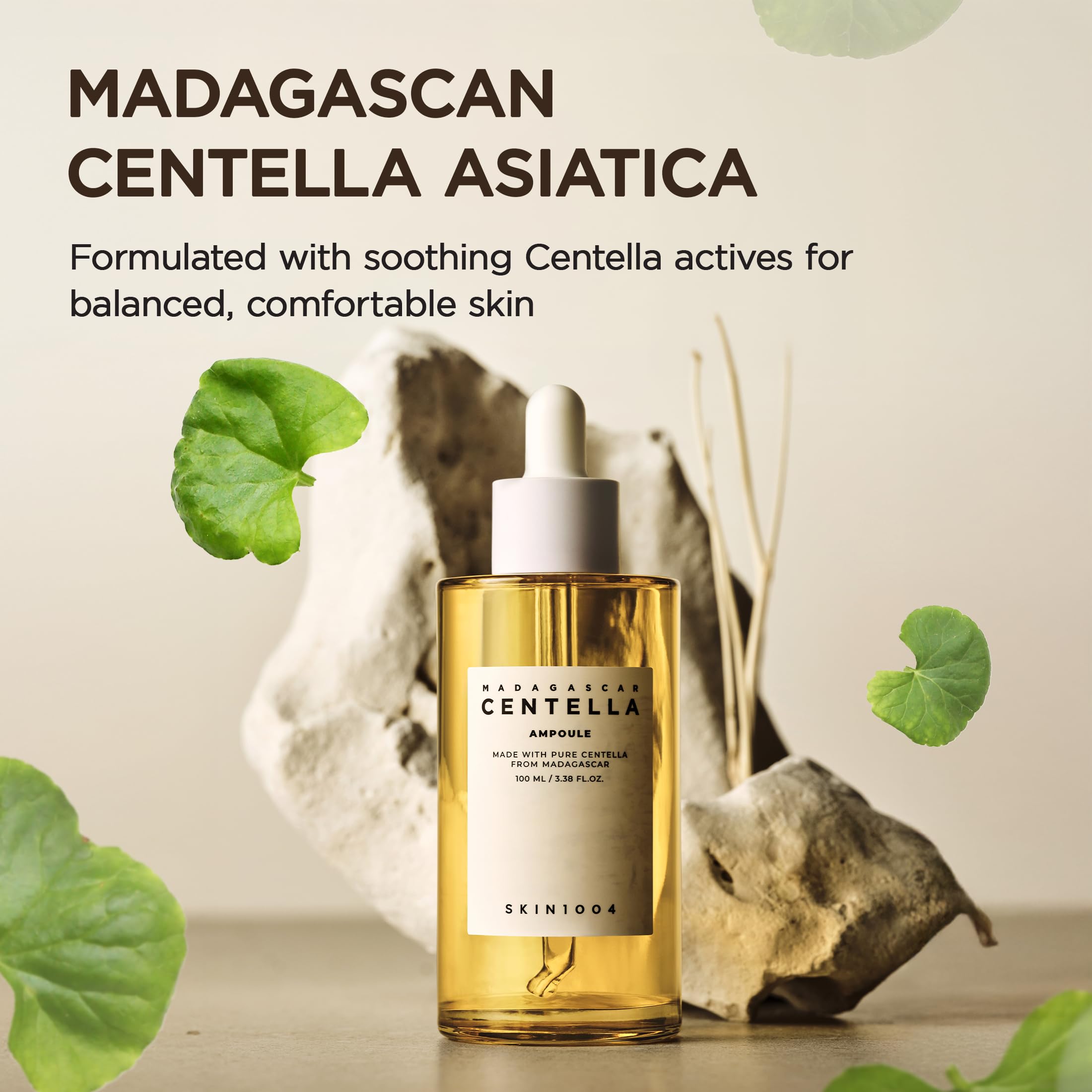 SKIN1004 Madagascar Centella Asiatica Ampoule Facial Serum 1.85 fl.oz, 55ml, Soothes Acne Prone and Sensitive Skin Halalzen