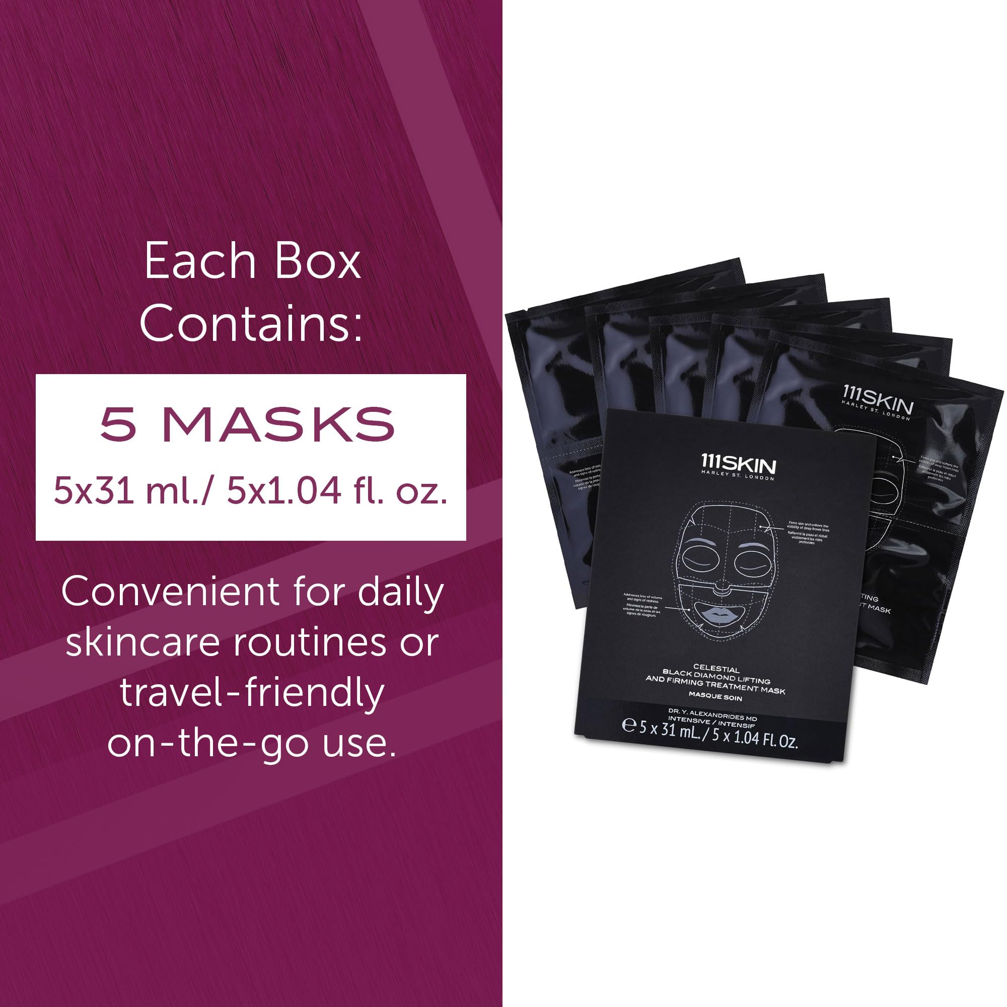 111SKIN Rose Gold Brightening Facial Treatment Mask | Fragrance Free | The Ultimate Pre-Event Mask | For Hydration & Radiance | Set of 5 (1.01 oz each) Halalzen