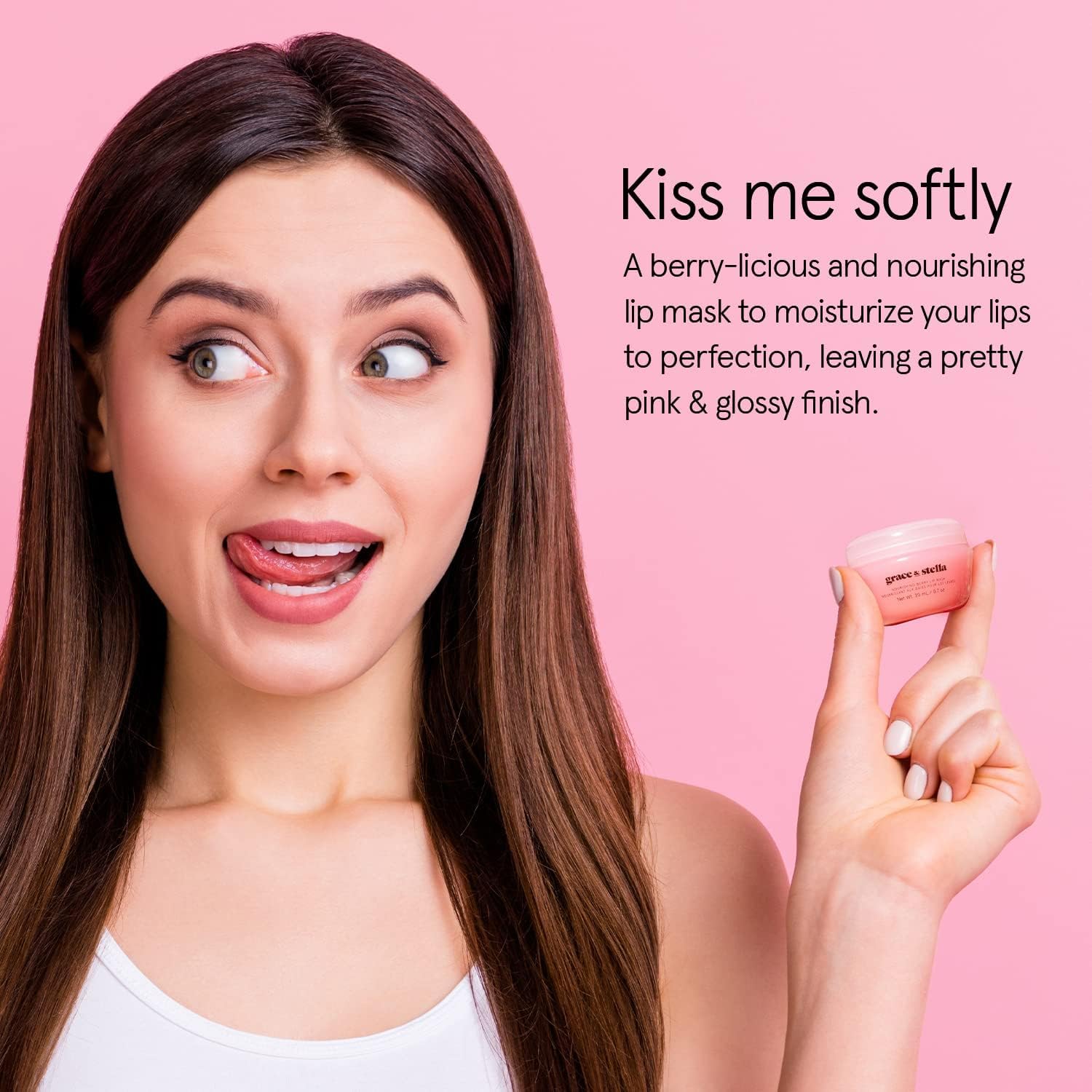 Award Winning Nourishing Berry Lip Mask - Lip Balm For Very Dry Lips - Lip Moisturizer Overnight & Lip Treatment & Lip Sleeping Mask - Vegan Cruelty-Free Lip Care Products by grace and stella Halalzen