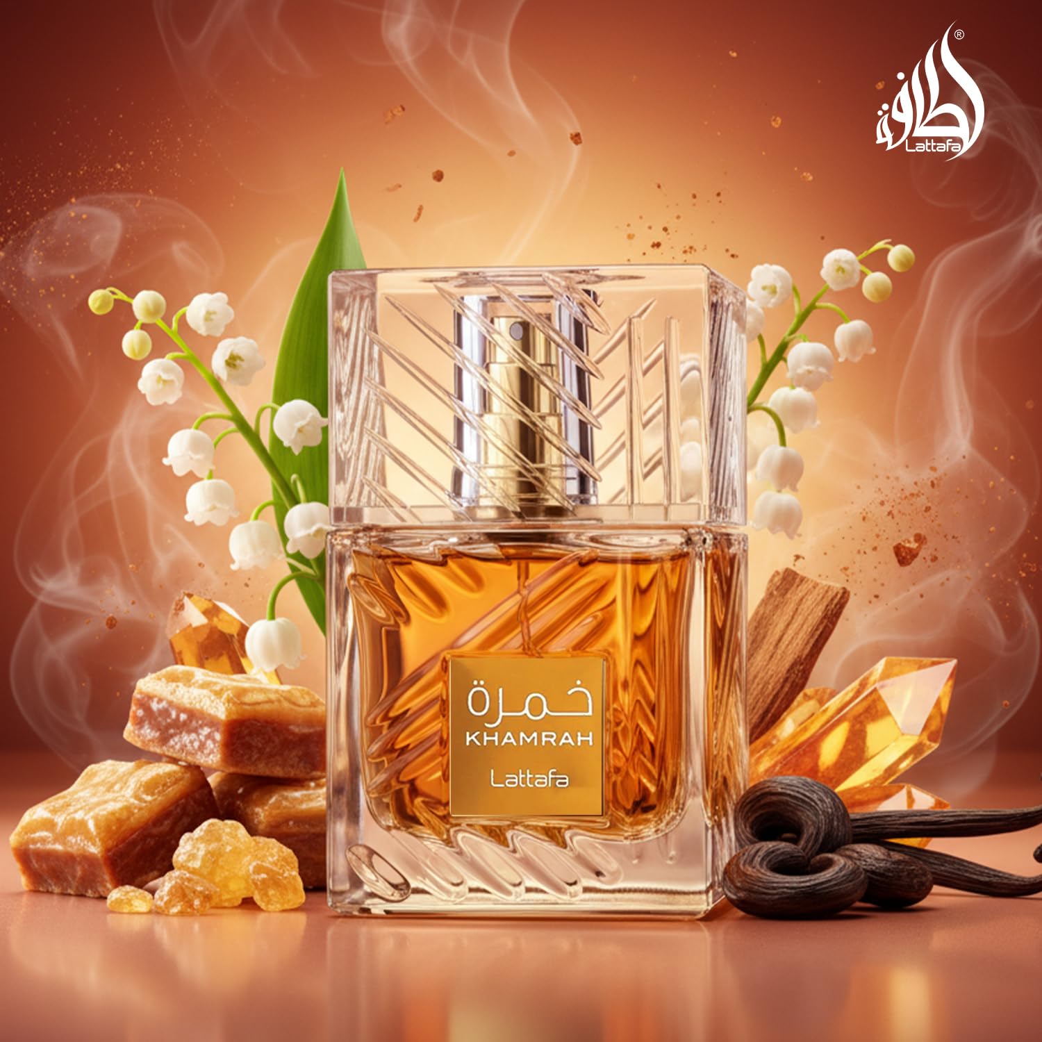 Lattafa Khamrah Qahwa - Vanilla, Warm Spicy, Cinnamon, Sweet - Eau de Parfum Long-Lasting Fragrance for Unisex, 3.40 Ounce / 100 ml