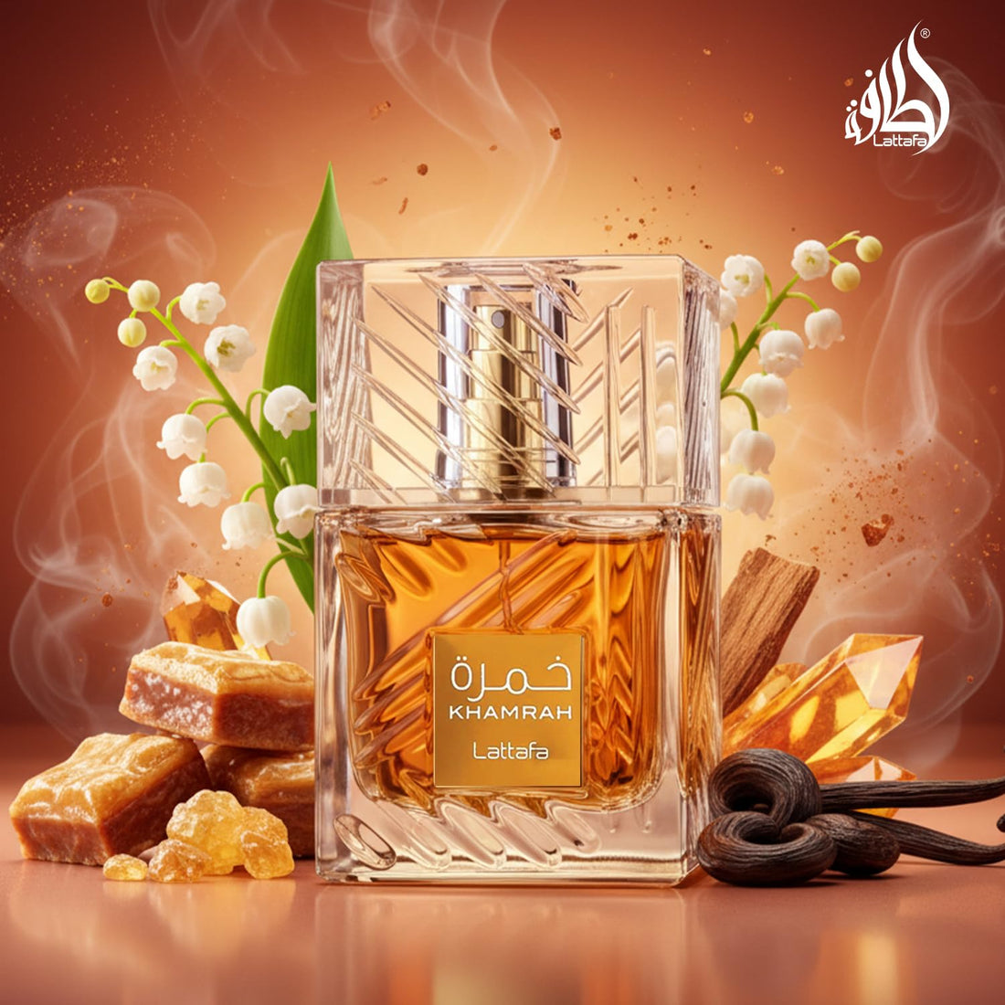 Lattafa Khamrah Qahwa - Vanilla, Warm Spicy, Cinnamon, Sweet - Eau de Parfum Long-Lasting Fragrance for Unisex, 3.40 Ounce / 100 ml