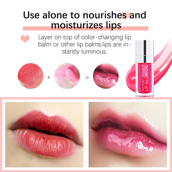 3PCS Hydrating Lip Glow Oil Long Lasting Plumping Lip Gloss Transparent Toot Lip Balm Moisturizing Lip Oil Repairing Lip Lines and Prevents Dry Cracked for Lip Care and Dry Lips 1#+2#+3# Halalzen