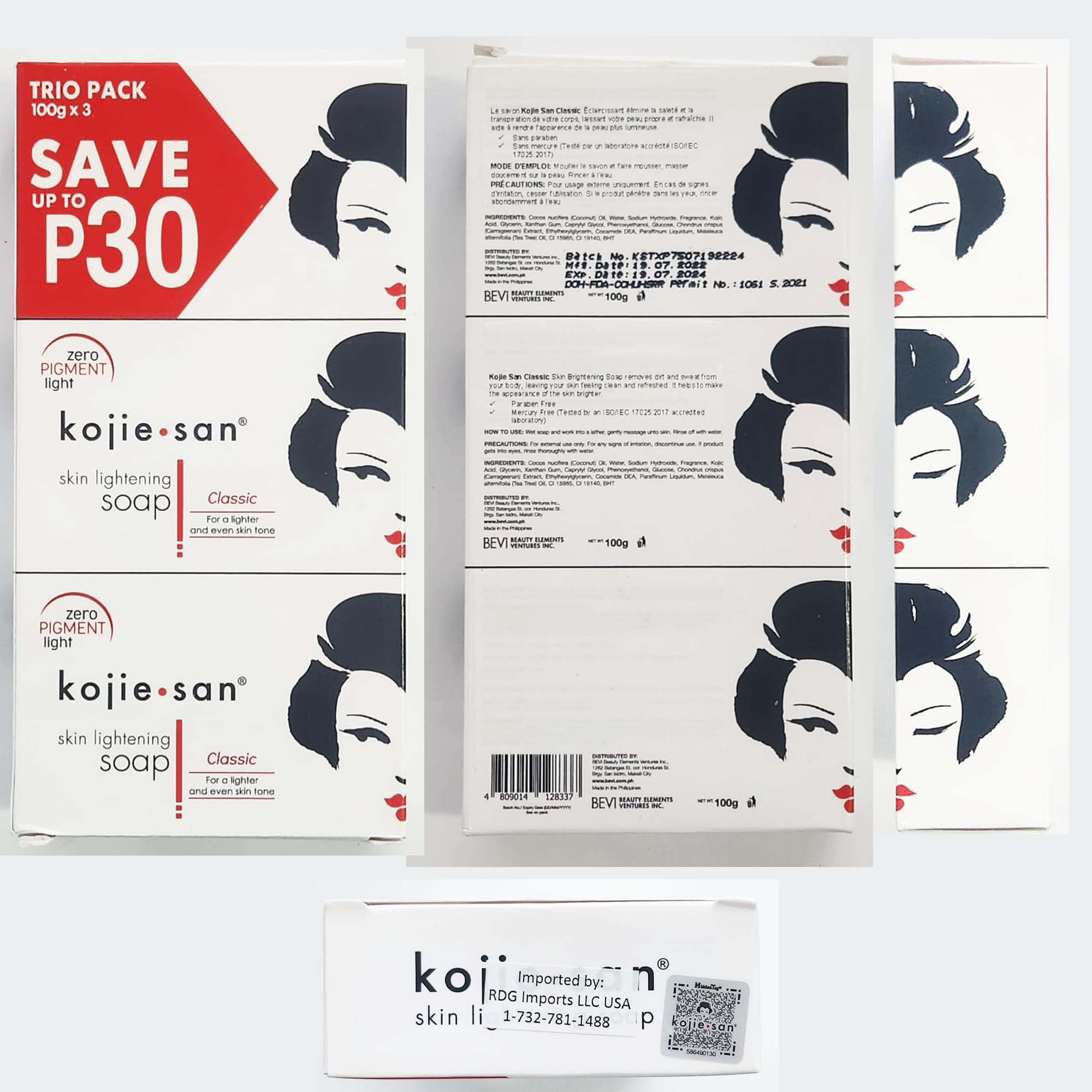 Kojie San Skin Brightening Soap - Classic 65g x 2, Double Pack