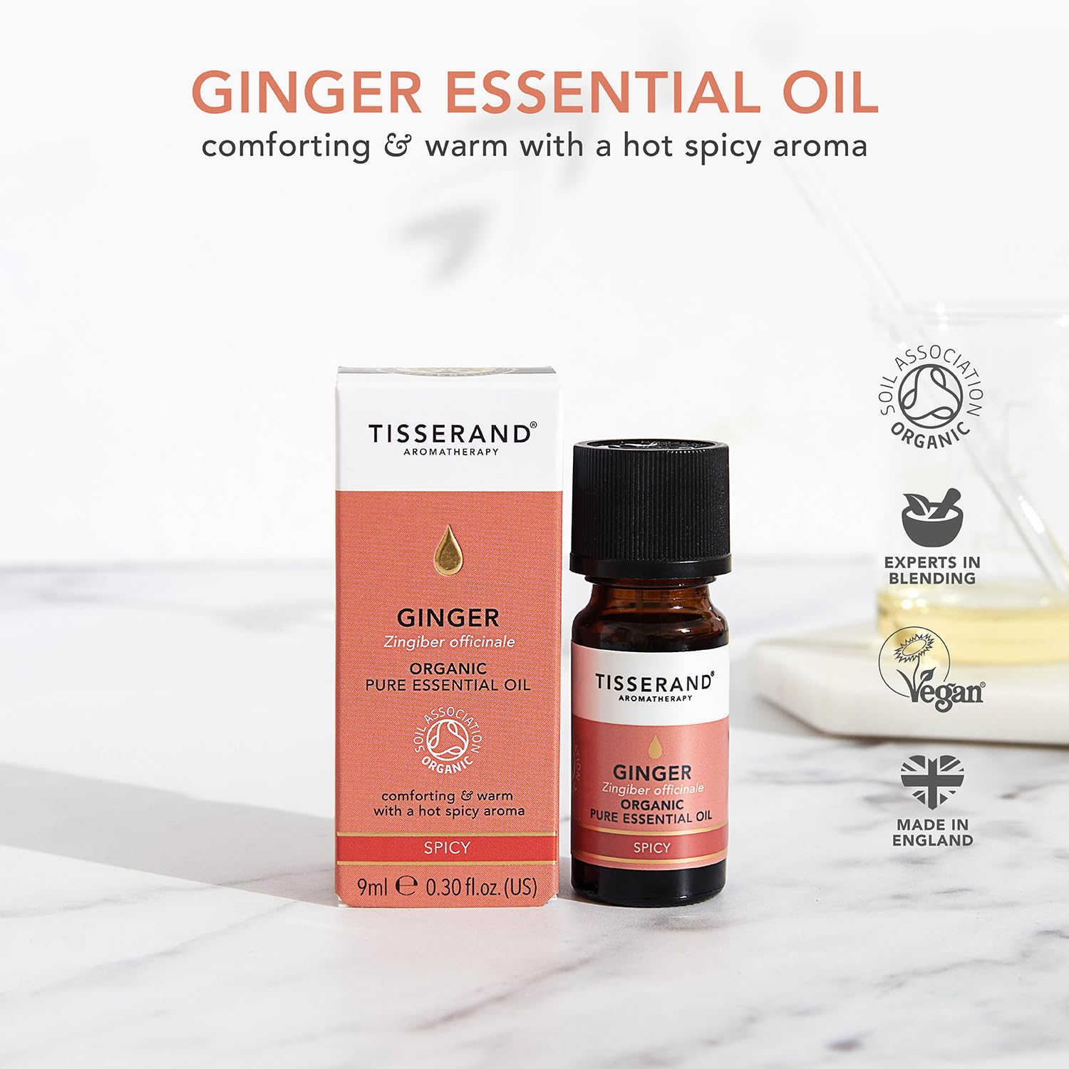 Tisserand Aromatherapy,Lavender - Organic Essential Oil,Massage Oil, Aromatherapy Oil, Skin Oil, Oil for Diffuser,100% Pure Essential Oil - 9ml