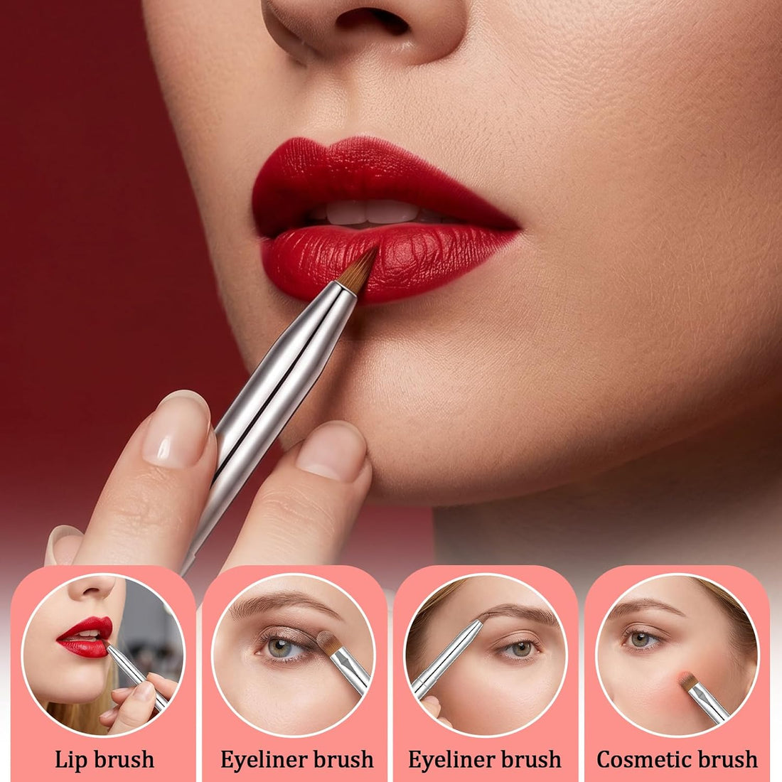 Bremorou 2PCS Lip Brush for Lipstick Double Ended Retractable Lipstick Brush Halalzen